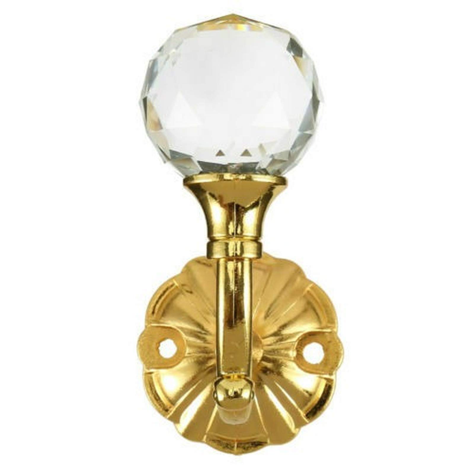 2X Metal Crystal Ball Curtain Tie Backs - Elegant Door & Wall Hooks with Tassel for Drapes, Valances & Sheers - Perfect for Living Room, Bedroom & Window Decor (Gold/Silver)
