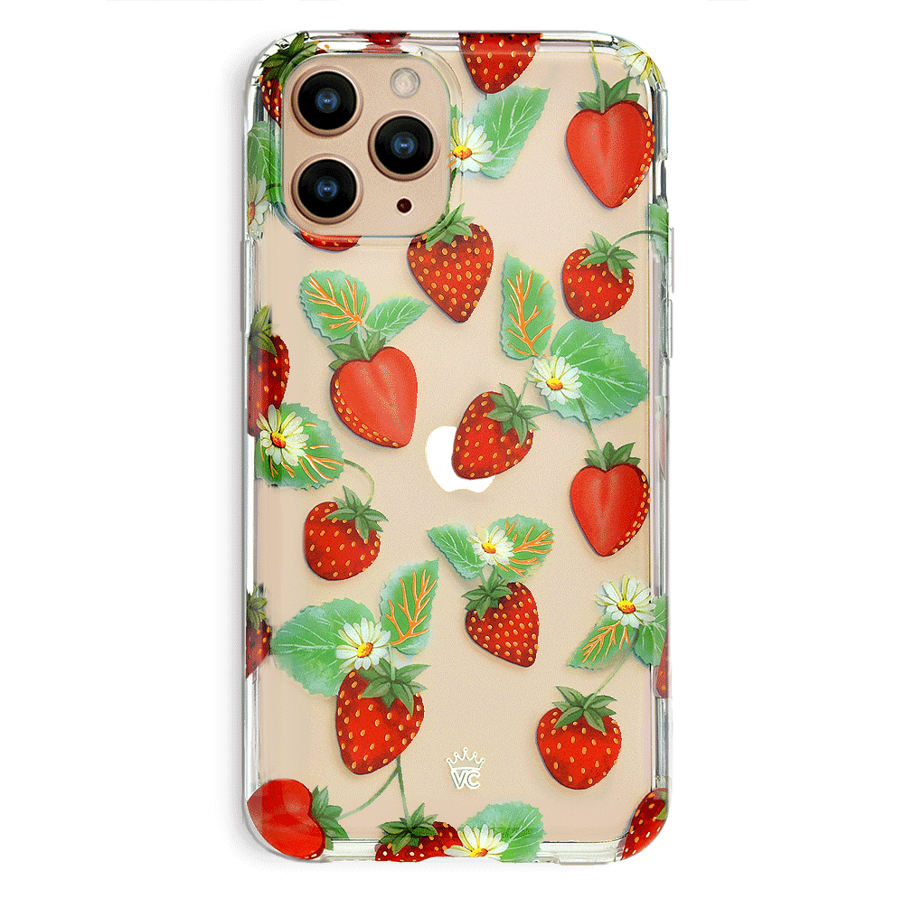 Strawberry Fields iPhone Case - Cute Floral Design Protective Cover for iPhone 13/14/15 Pro Max - Perfect for Everyday Use, Travel & Gift Giving