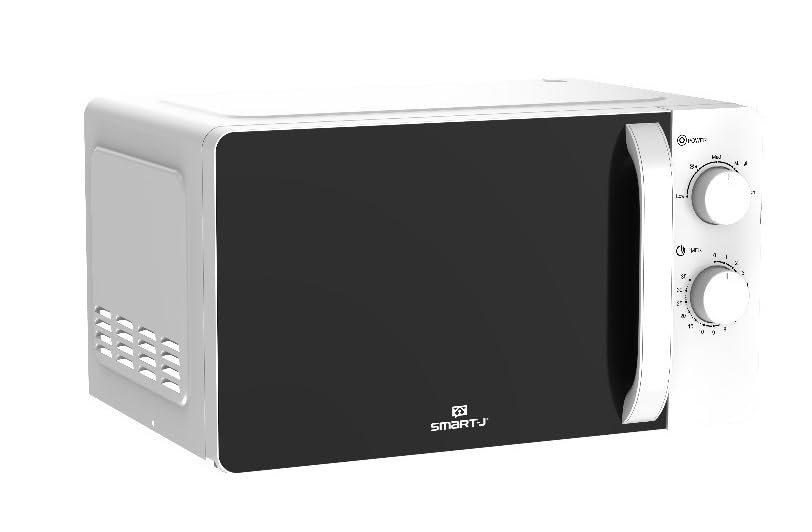 Smart-J 20L 700W Microwave Oven with Turntable - 5 Cooking Programs, 35-Minute Timer & Defrost Function - Perfect for Small Kitchens, Dorms & Office Break Rooms