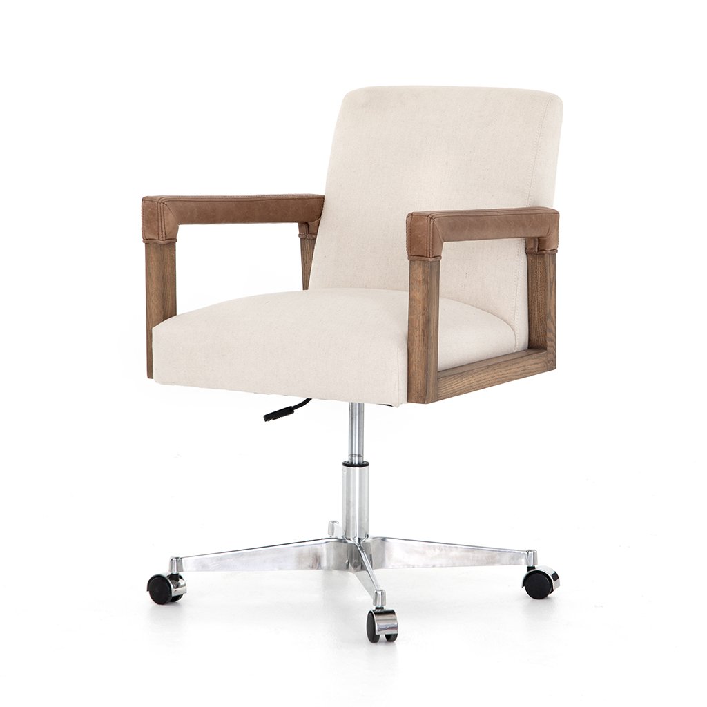 Reuben Ergonomic Office Chair - Harbor Natural Wood Finish - Perfect for Home Office, Study & Workspace