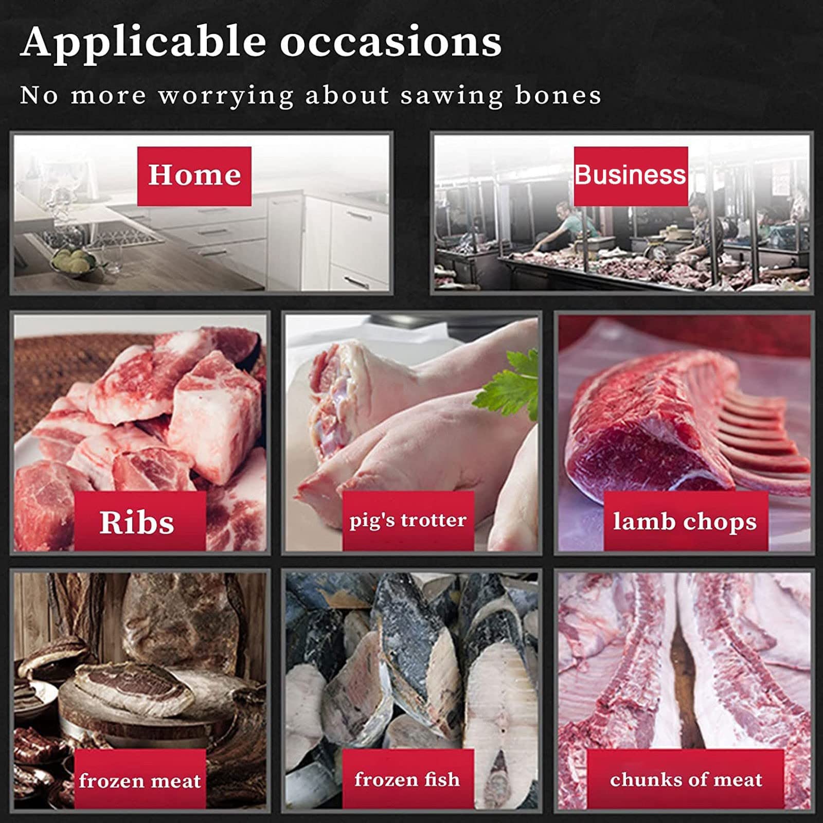 Cordless Electric Butchers Saw - 1300W Bone Cutter for Meat & Poultry | Home & Commercial Use