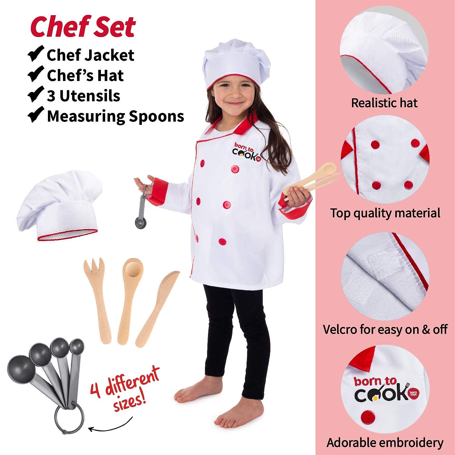 Born Toys Deluxe Premium Washable Hero & Dress Up Trunk Set - Fireman, Policeman, Doctor, Construction Worker, Gardener & Chef Costumes for Kids Ages 3-8 | Perfect for Role Play, Pretend Play & Halloween Costumes