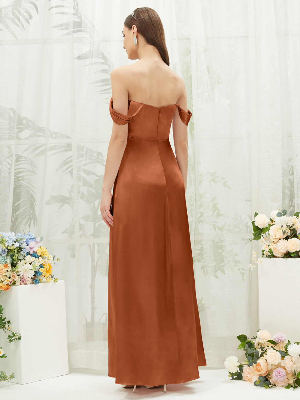 Cooper Satin Convertible Slit Floor-Length Bridesmaid Dresses - Elegant Formal Gowns for Weddings, Prom & Special Occasions
