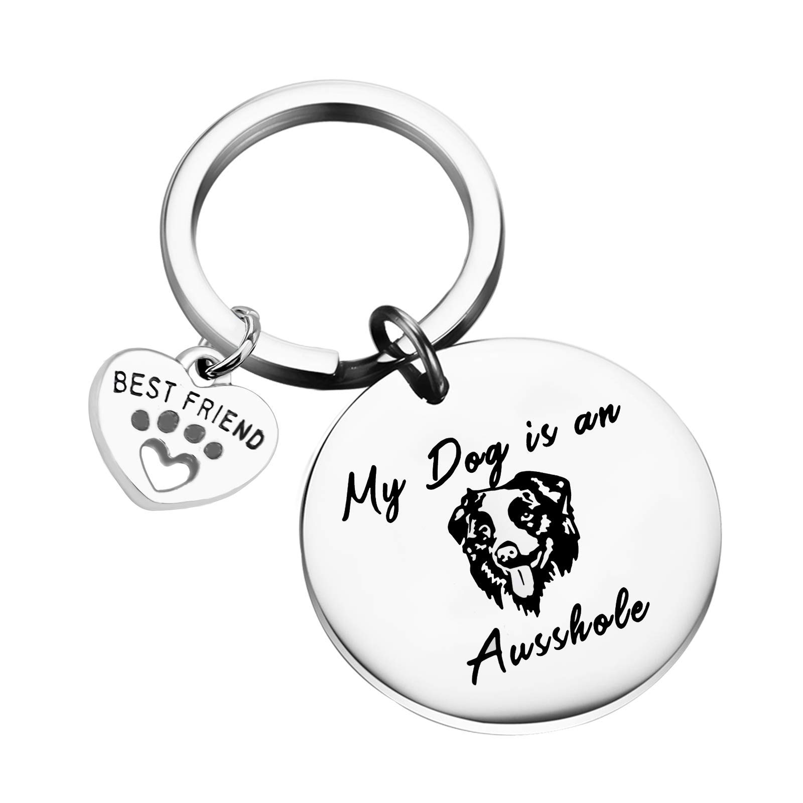 Funny Australian Shepherd Keychain - My Dog is an Ausshole - Unique Dog Lover Gift for Aussie Owners | Perfect for Pet Lovers, Keychain Accessories & Gag Gifts