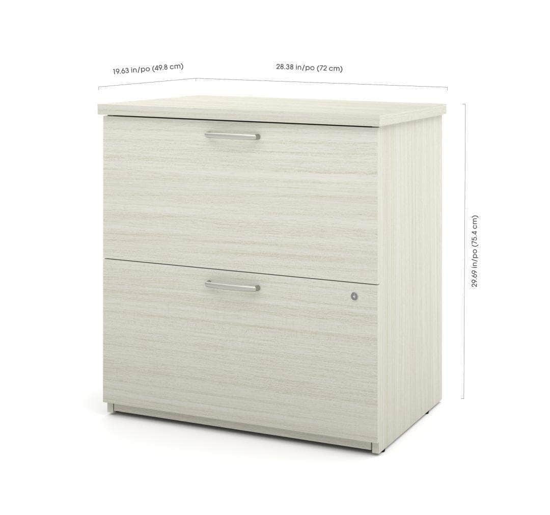 Logan U-Shaped Office Desk with Hutch, Lateral File Cabinet & Bookcase - Perfect for Home Office, Study & Workspace Organization