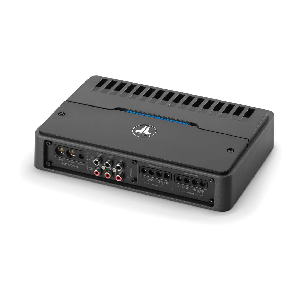 JL Audio RD400/4 400W 4-Channel Class D Full Range Car Amplifier - Premium Sound for Cars, Trucks & Marine Boats | Perfect for Car Audio Upgrades & Marine Stereo Systems