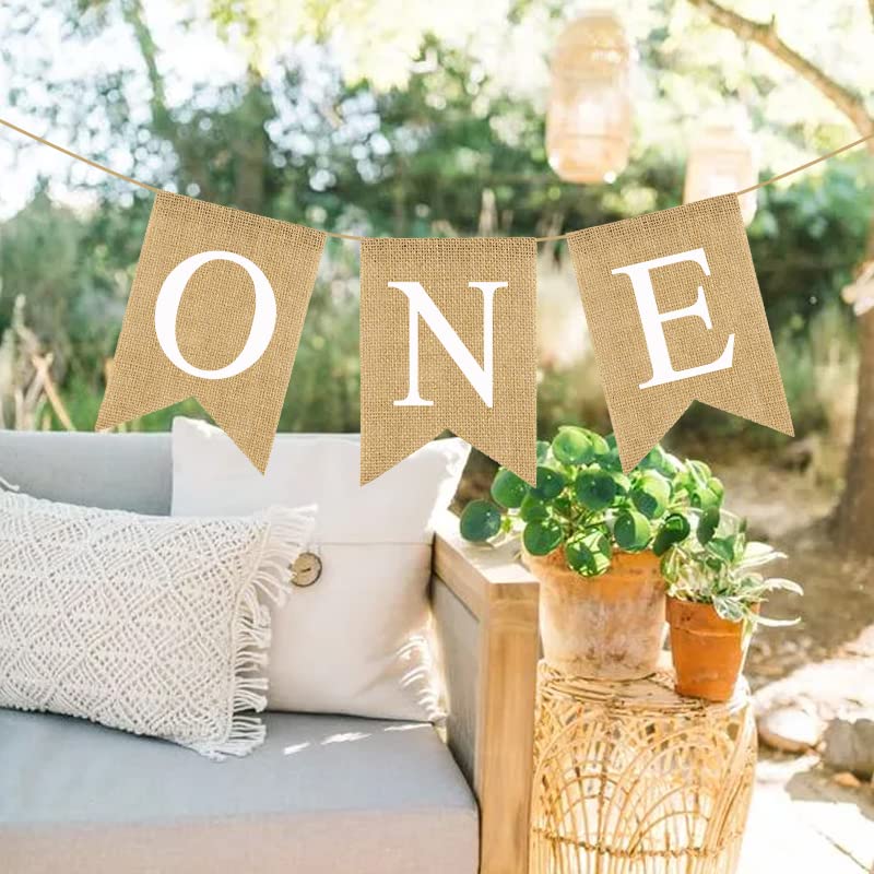 Rustic Nursery Banner for 1st Birthday Party Decor - Gender Neutral First Birthday High Chair Decoration | Perfect for Baby's First Birthday, Gender Reveal & Nursery Wall Decor