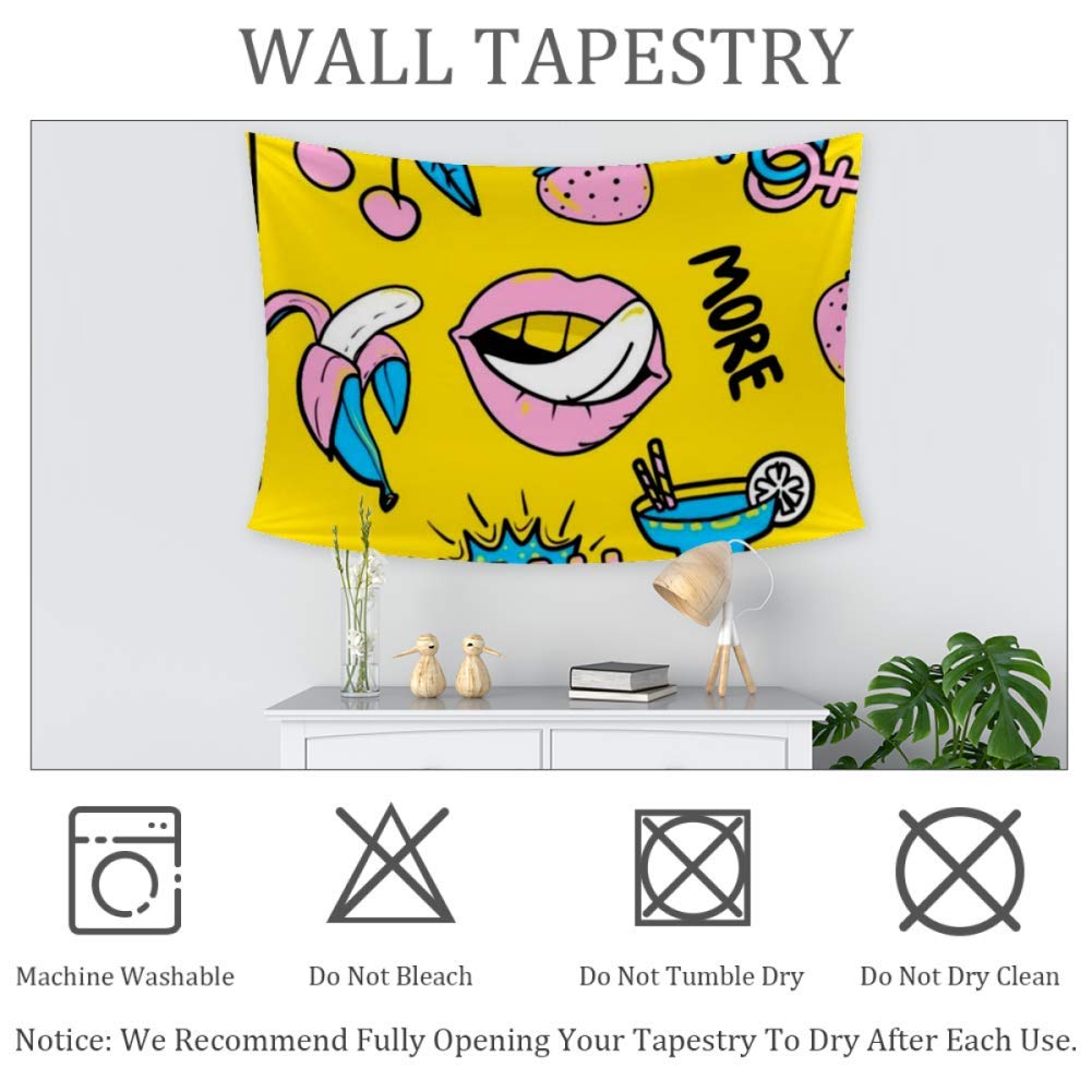 XJJ&USC Pink Strawberry Wall Tapestry - 4 Sizes for Home Decor, Bedroom Headboard & Dorm Room Wall Hanging | Boho Chic Tapestry for Living Room, Nursery & Party Backdrop