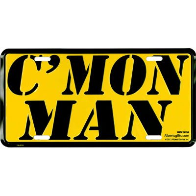 Funny License Plate Frame - 'C'mon Man' Novelty Car Accessory - Perfect for Gifts, Car Enthusiasts & Pranksters