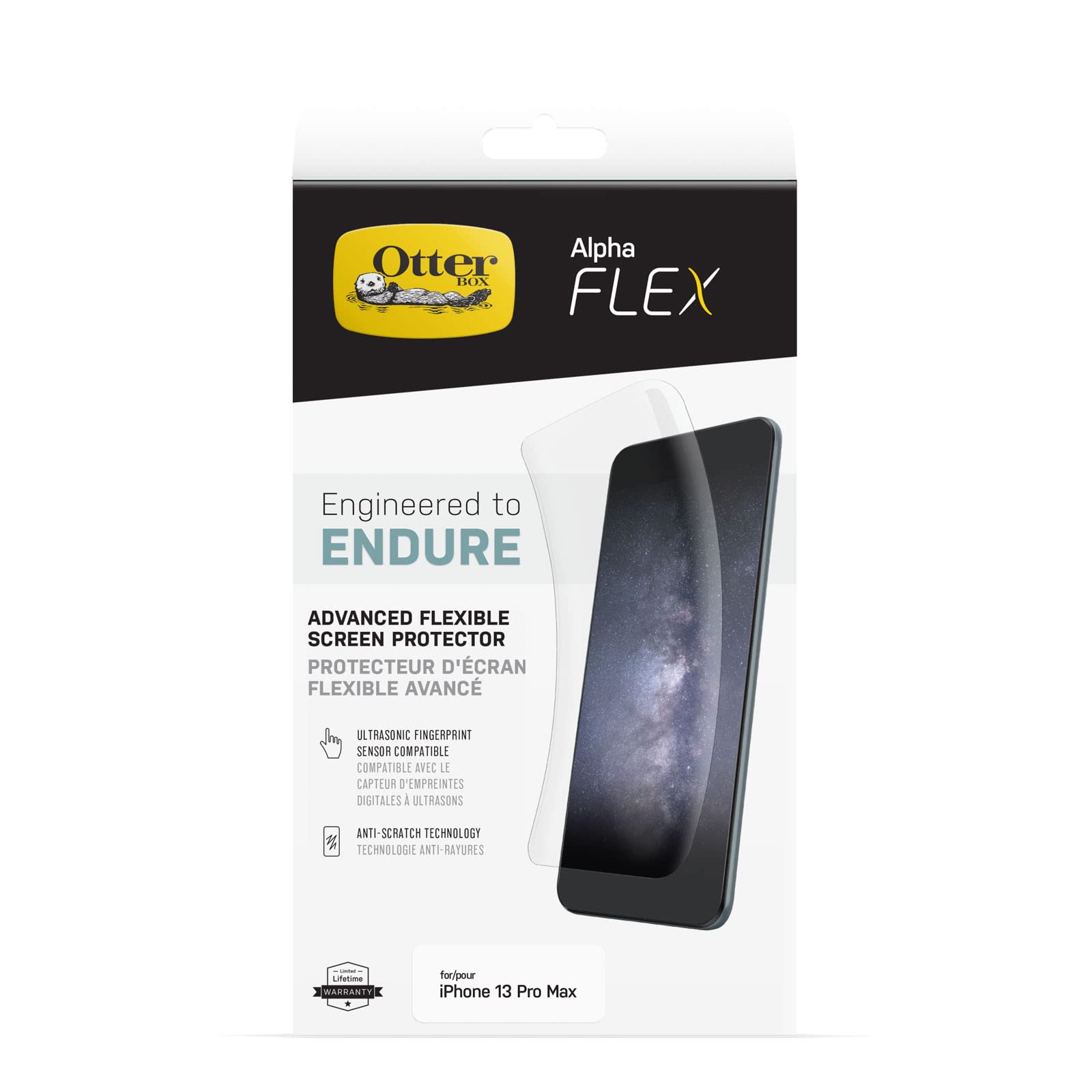OtterBox Alpha Flex iPhone 13 Pro Max Screen Protector - Clear Gen 2 for Ultimate Protection