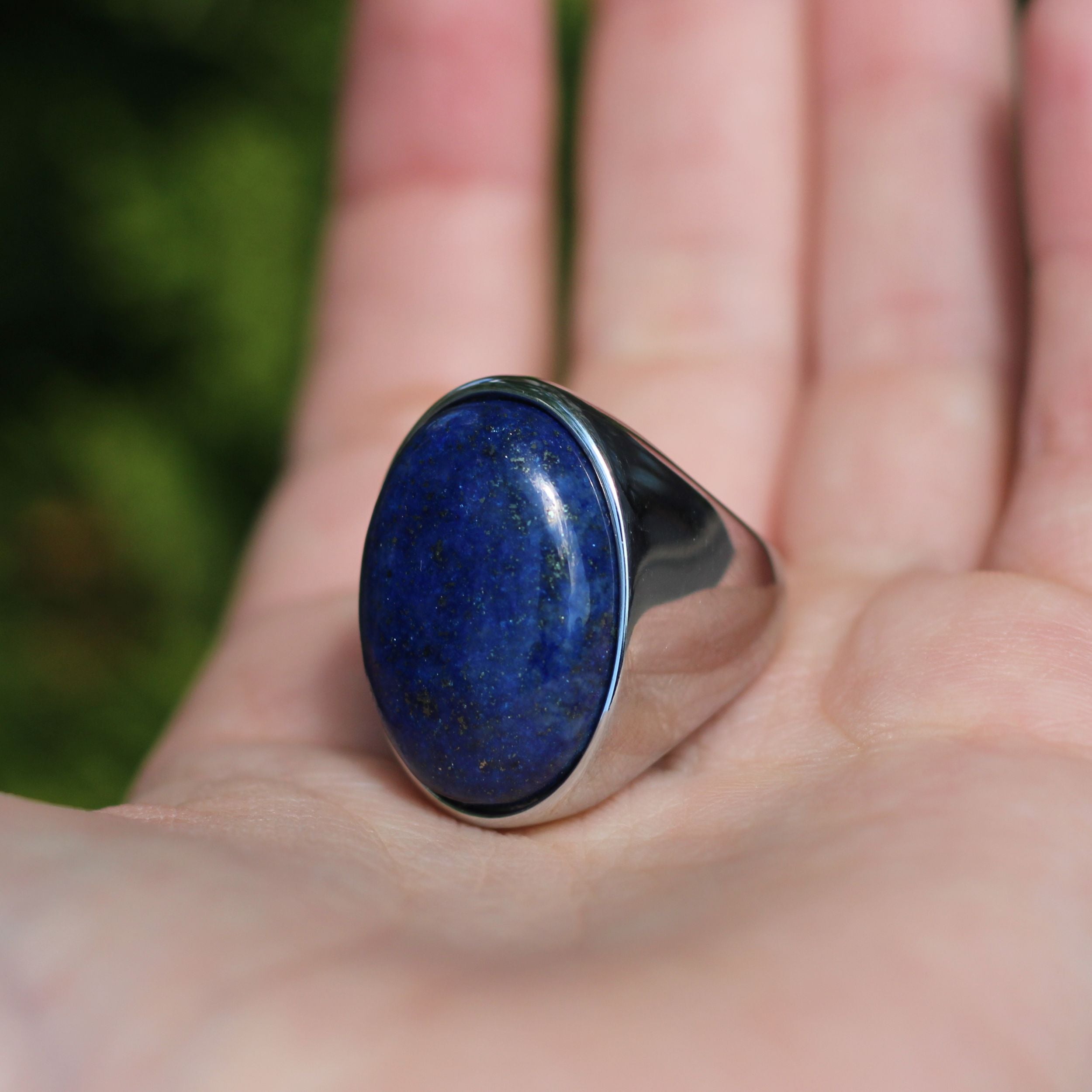 Lapis Lazuli Oval Cut Ring - Genuine Blue Stone Jewelry for Women | Perfect for Weddings, Gifts & Everyday Elegance
