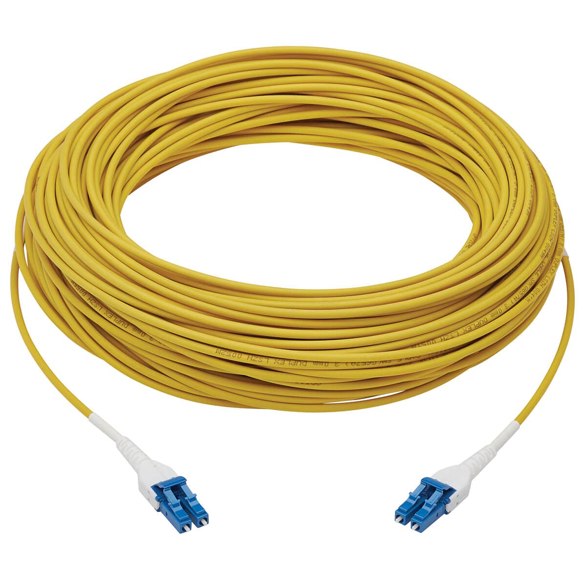 Tripp Lite 100 GbE Fiber Optic Cable - 246ft/75m OS2 Singlemode LC/LC Duplex 9/125 Armored Yellow (N370-75M-AR) - High-Speed Data Transfer for Data Centers, Server Rooms & Enterprise Networks