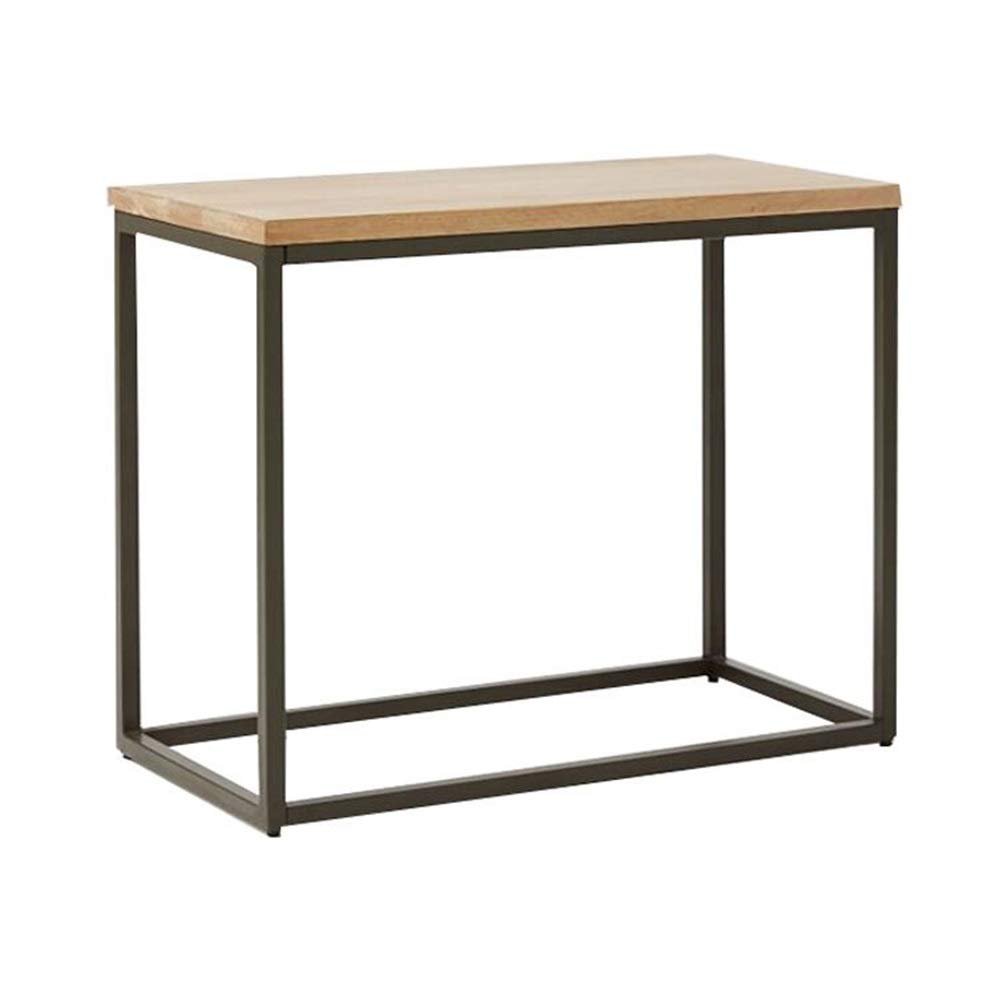 YUMEIGE Wooden Look Square Side Table with Metal Frame - End Table, Nightstand, Coffee Table, Storage Shelf in Brown/Wood Colors | Perfect for Living Room, Bedroom, Office & Small Space Decor