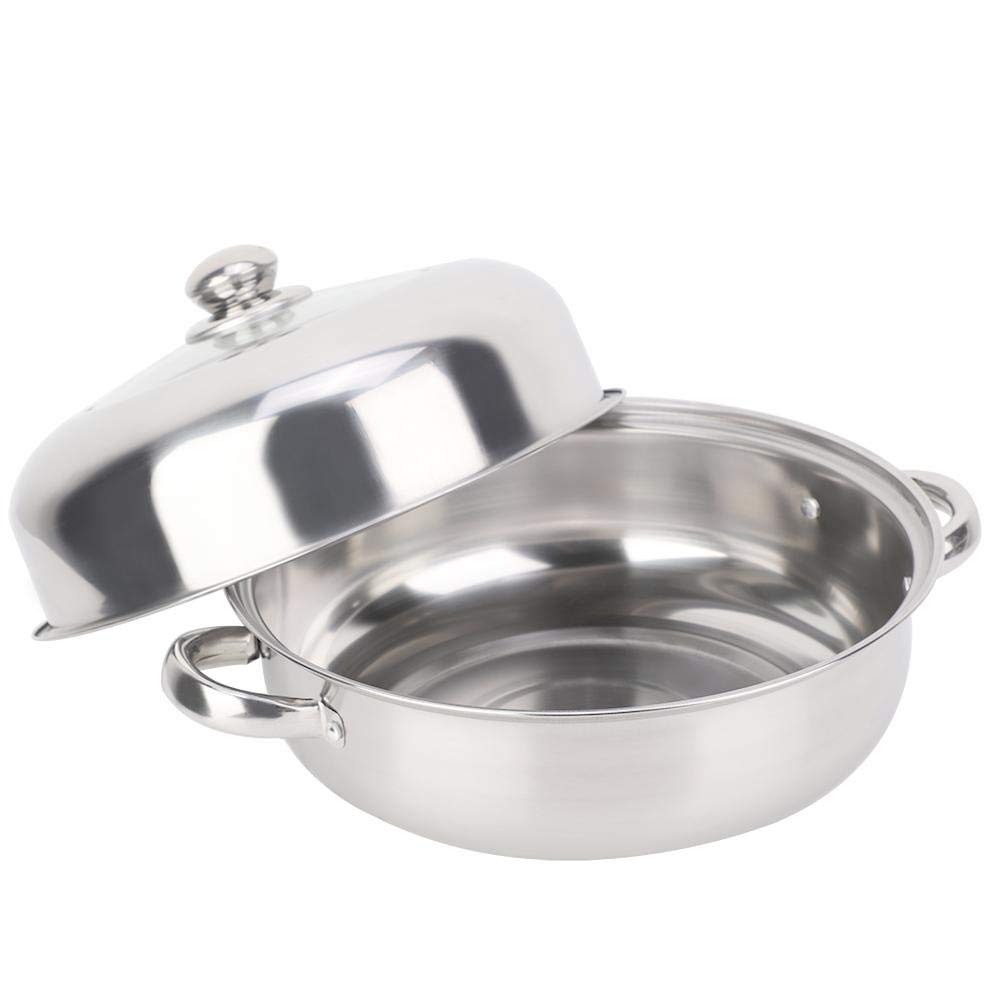 28CM Stainless Steel Steamer Basket with Lid - Single Layer Stockpot for Cooking, Hotpot & Food Steaming | Durable Kitchen Cookware for Home & Restaurant Use | Perfect for Boiling, Steaming Vegetables & Making Soups