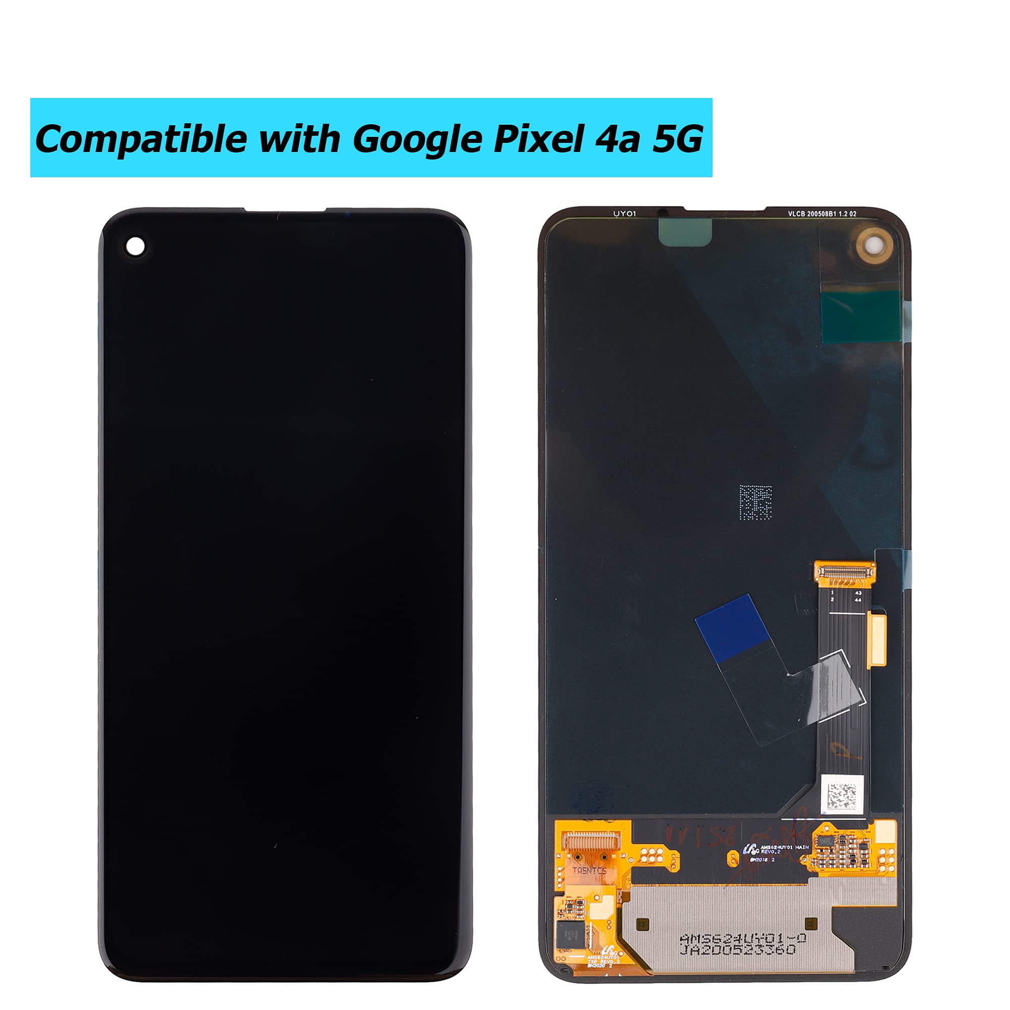 Original OLED Display for Pixel 4A 5G GD1YQ G025I - 6.2 Inch Touch Screen Digitizer Assembly Replacement with Repair Tools | Perfect for DIY Phone Screen Fixes & Tech Repairs