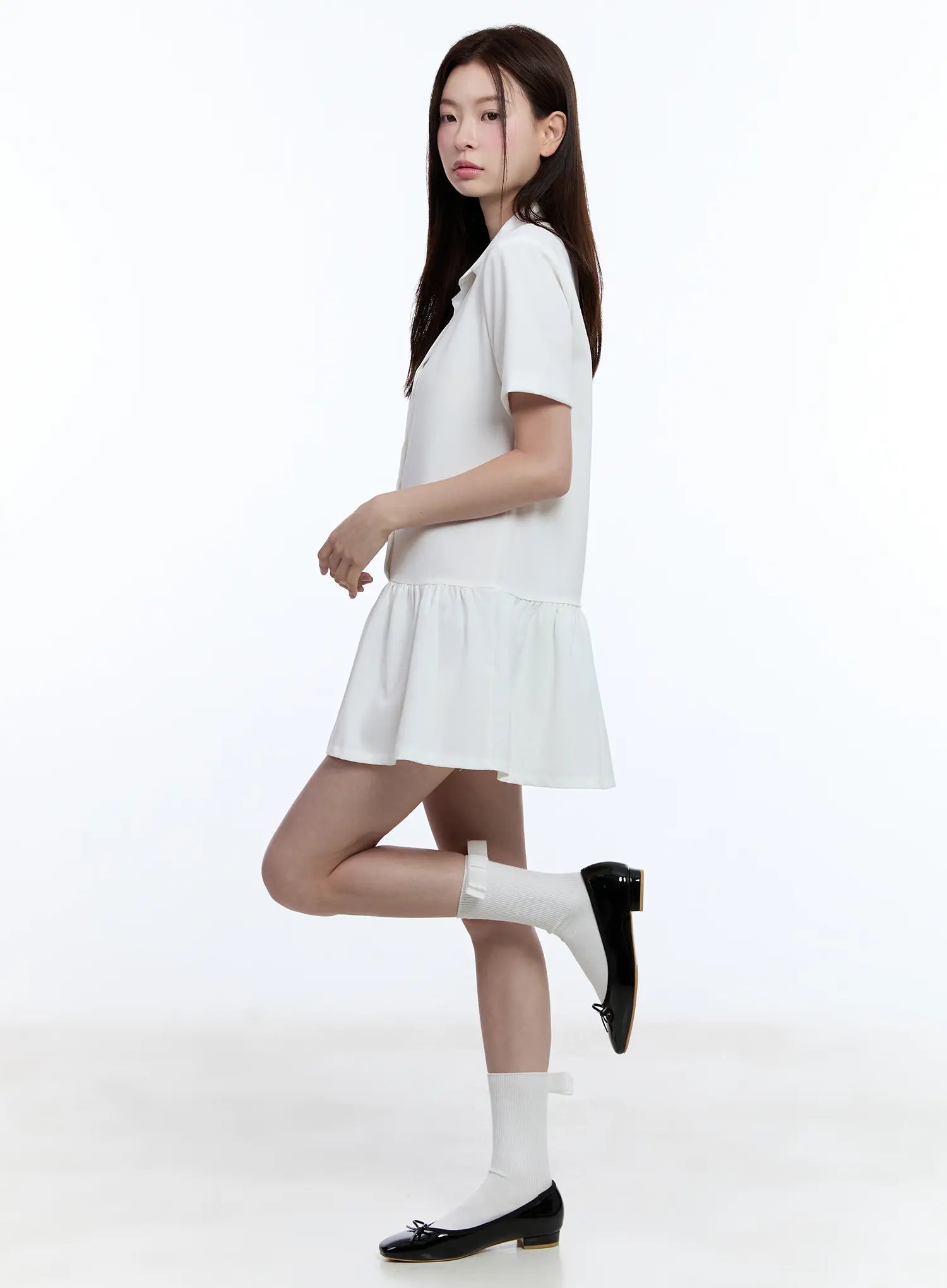Elegant Collared Frill Mini Dress CU513 - Vintage-Inspired Party & Cocktail Outfit for Women