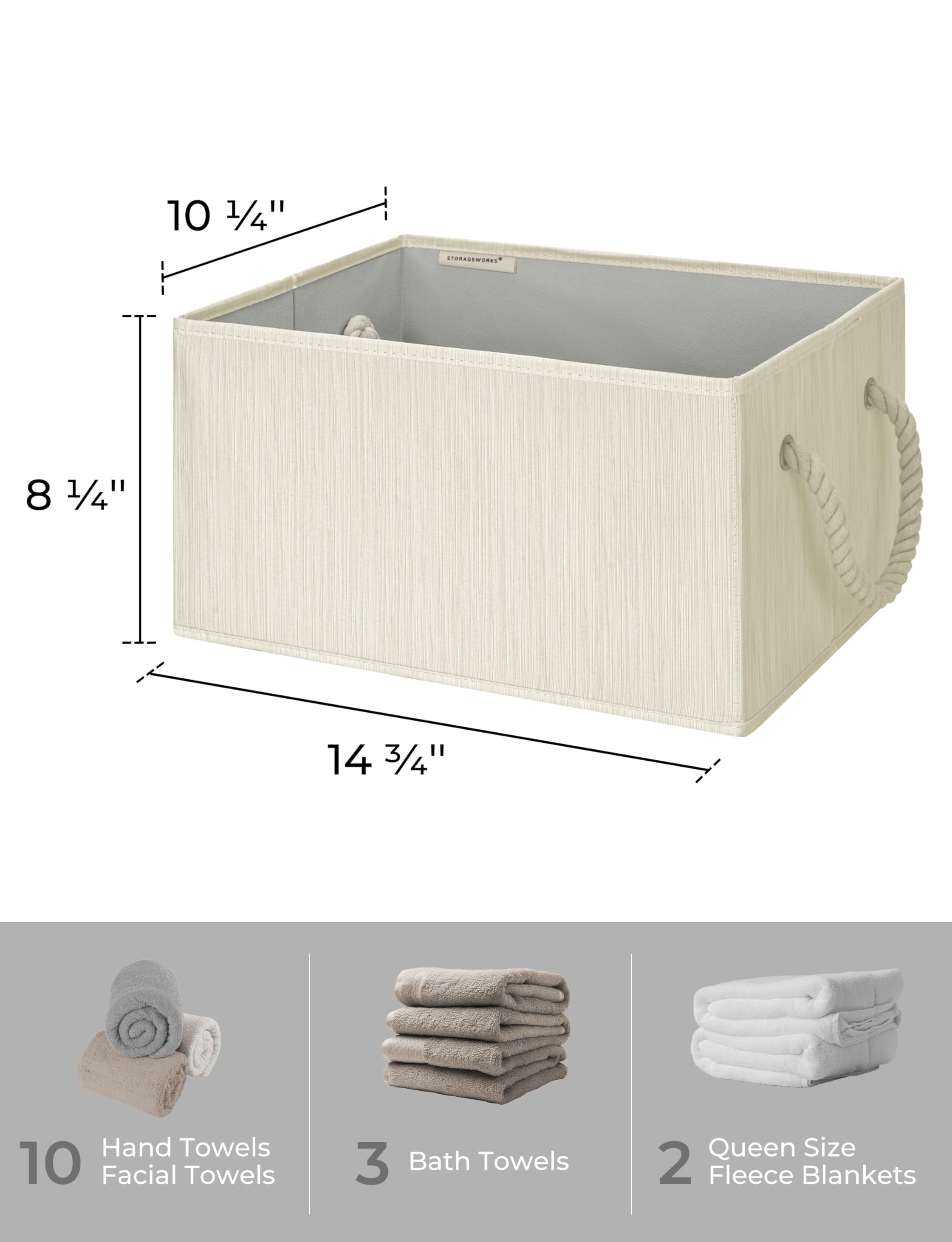 Foldable Fabric Storage Bins with Handles - Organize Shelves & Home Decor