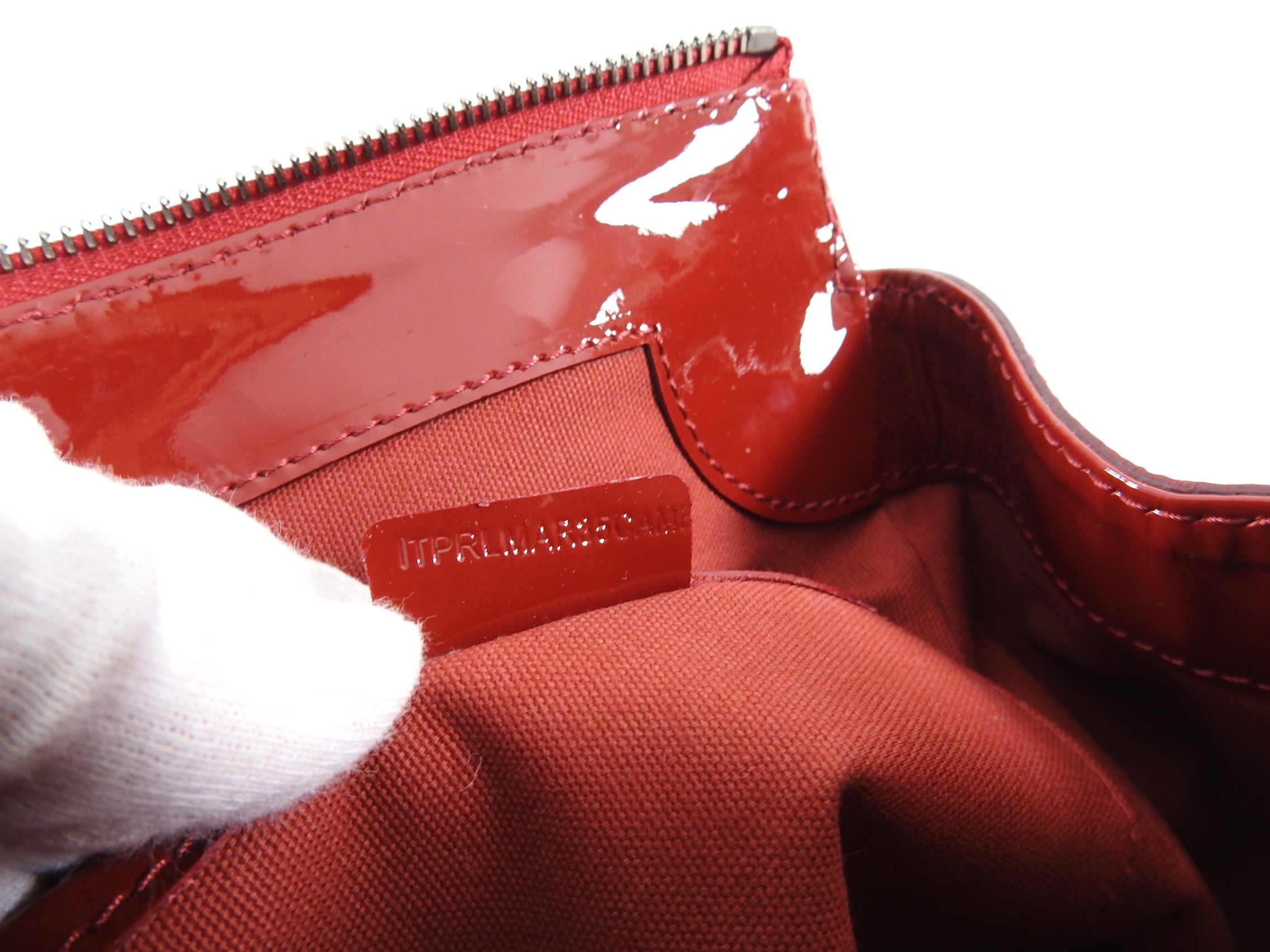 Burberry Red Patent Leather Satchel Bag with Adjustable Shoulder Strap - Perfect for Work, Travel & Everyday Use