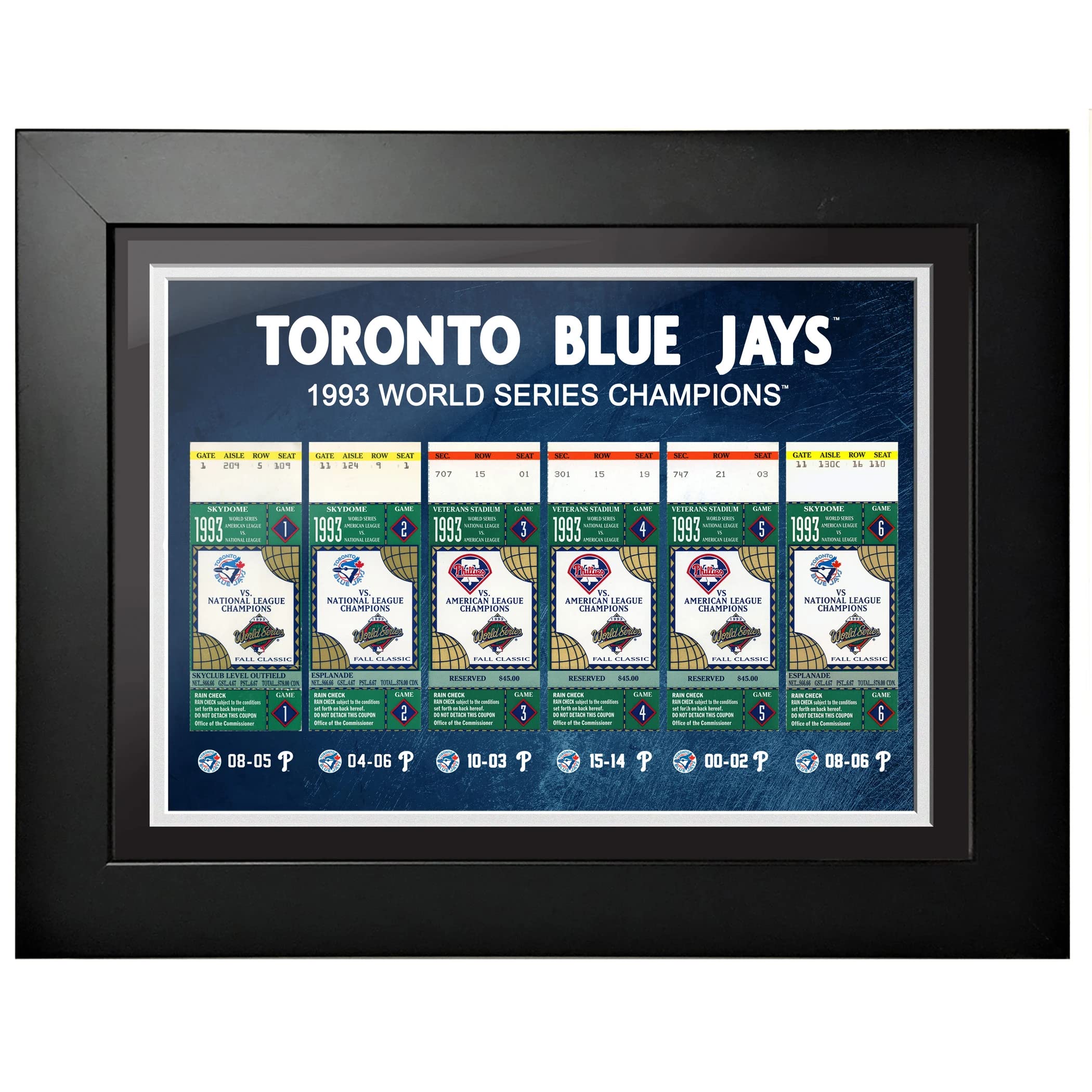 Toronto Blue Jays 1993 World Champions Commemorative 12x16 Picture Frame - Perfect for Sports Memorabilia Display & Fan Cave Decor