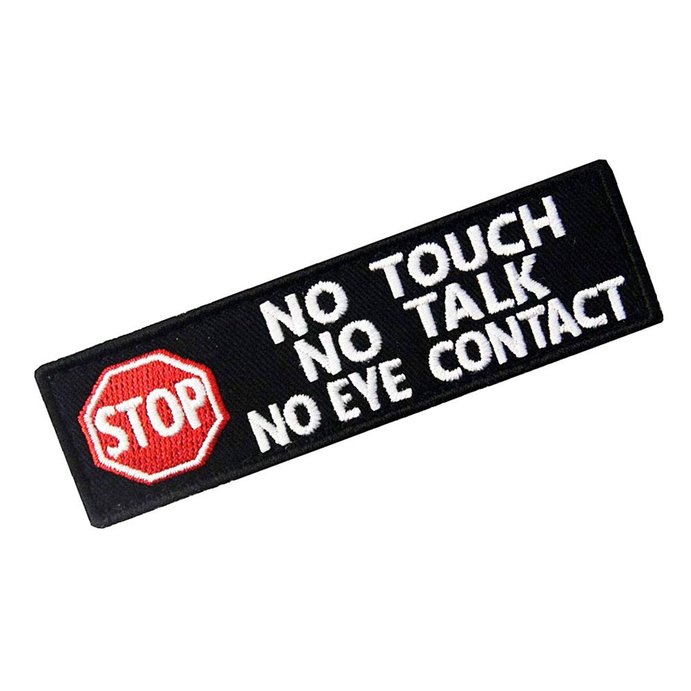 Service Dog Tactical Patch - No Touch No Talk No Eye Contact Embroidered Emblem for Dog Vests & Harnesses | Hook & Loop Fastener | Perfect for Training, Public Outings & Service Animal Identification