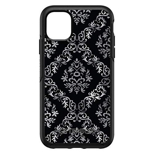 Black White Silver Grey Damask On Black Case