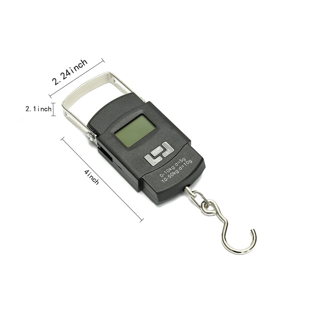Portable Digital Luggage Scale with Auto-Lock & LCD Display - 110lbs/50kg Capacity, Accurate Weight Measurement for Travel, Fishing & Shipping - Perfect for Airports, Camping & Outdoor Adventures