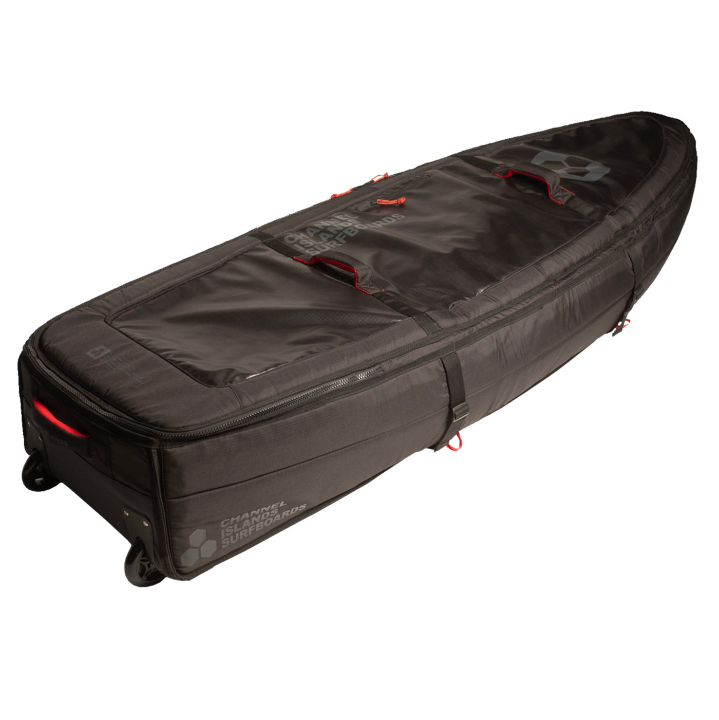Channel Islands QUAD Wheeled TRAVELER Surfboard Cover - Black - Waterproof & Durable Protection for Travel & Storage | Perfect for Surf Trips, Airplane Transport & Beach Days