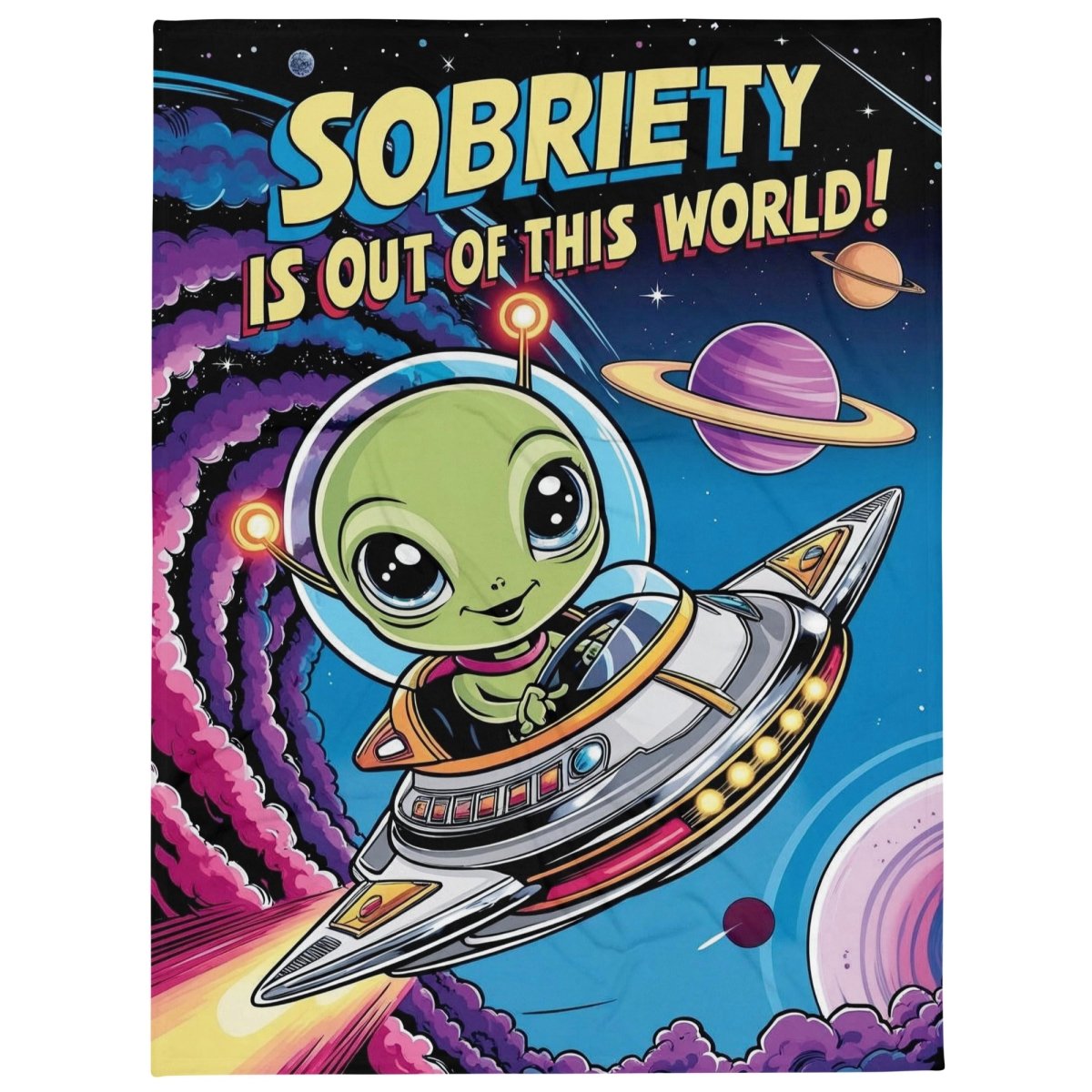 Galaxy Themed Sobriety Throw Blanket - Soft & Cozy Blanket for Recovery, Gifts, and Relaxation - Perfect for Couches, Beds, and Meditation Spaces