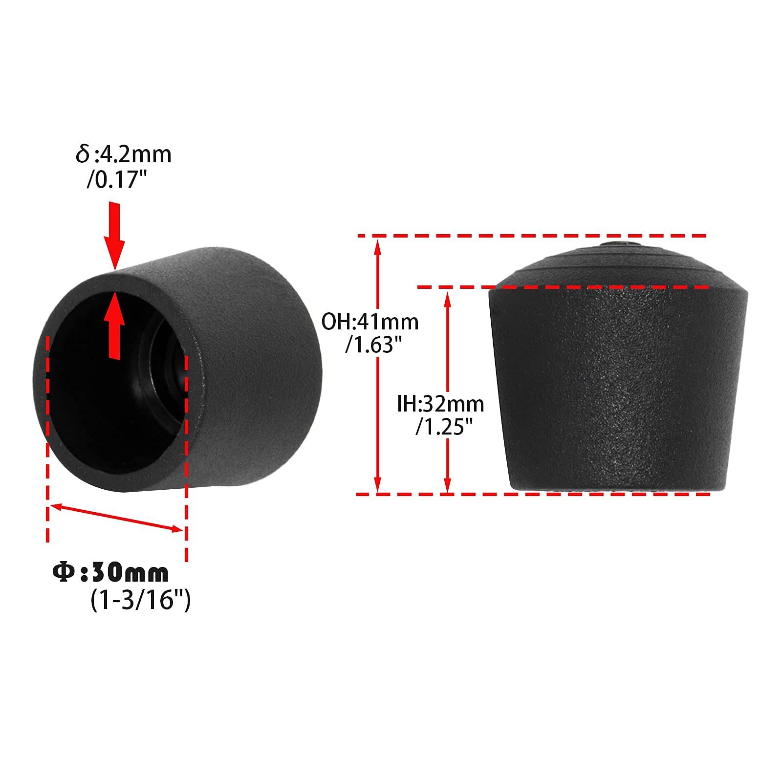 Flyshop Chair Leg Caps, 30mm (1-3/16