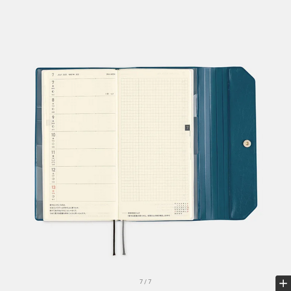 Hobonichi Techo 2025 Alettone Navy Weeks Cover - Slim Planner Cover Only for Daily Journaling, Work Planning & Personal Organization