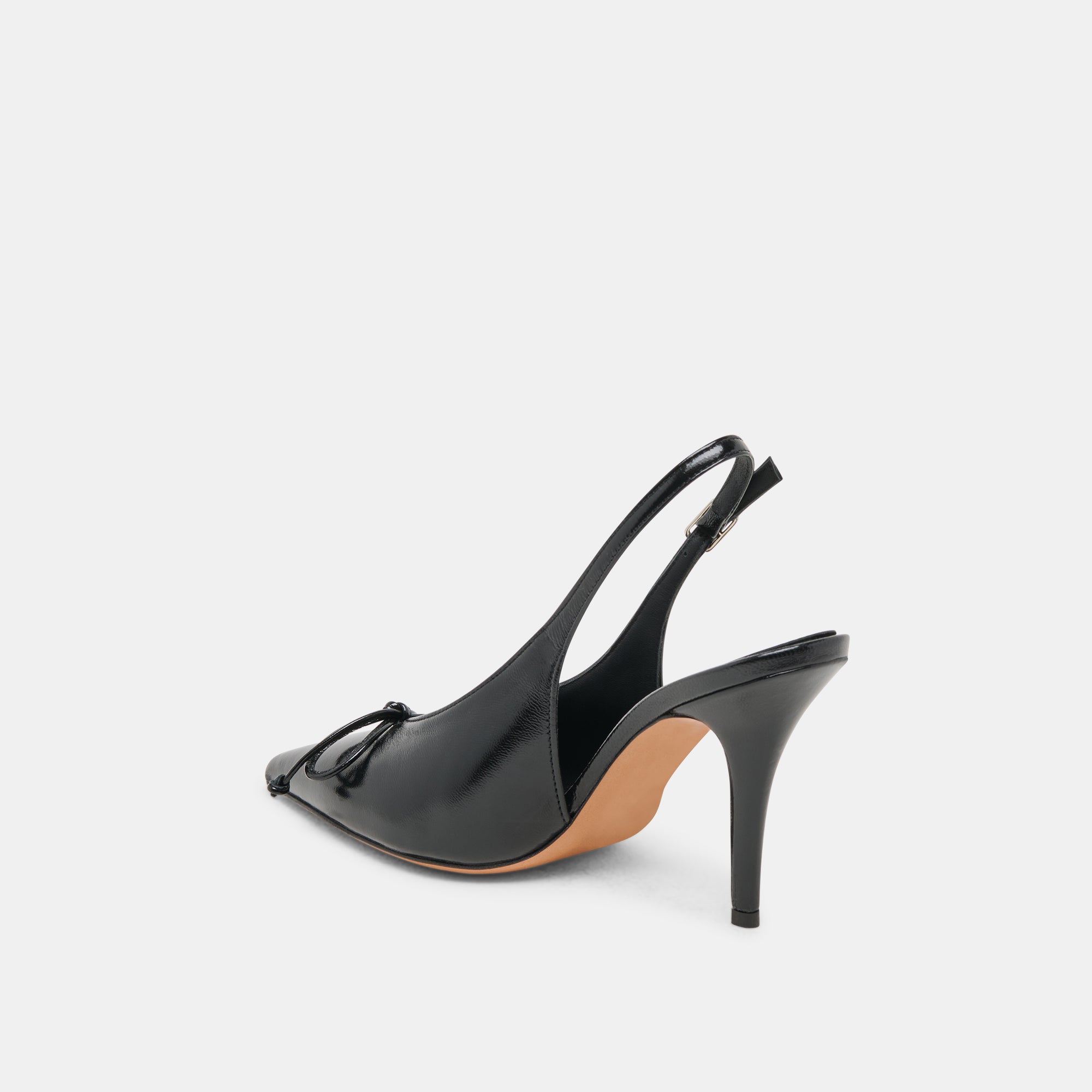 GEENA Women's Black Leather High Heels - Stylish & Comfortable Dress Shoes for Work, Party & Evening Events