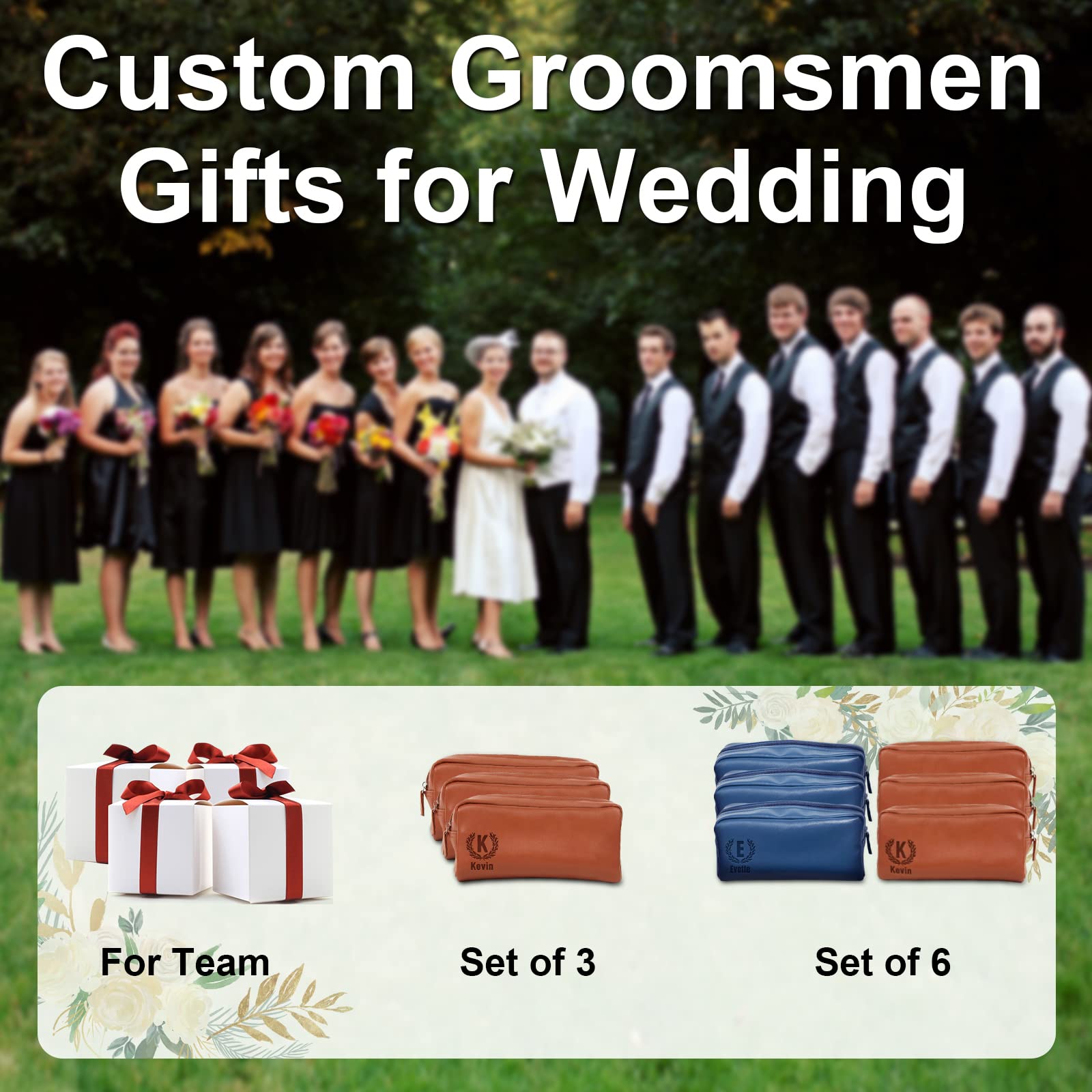 Premium Leather Toiletry Bag for Men - Custom Personalized Travel Shaving Kit - Ideal for Groomsmen, Birthday & Holiday Gifts (Blue) - Perfect for Business Trips, Camping & Gym Essentials Organization