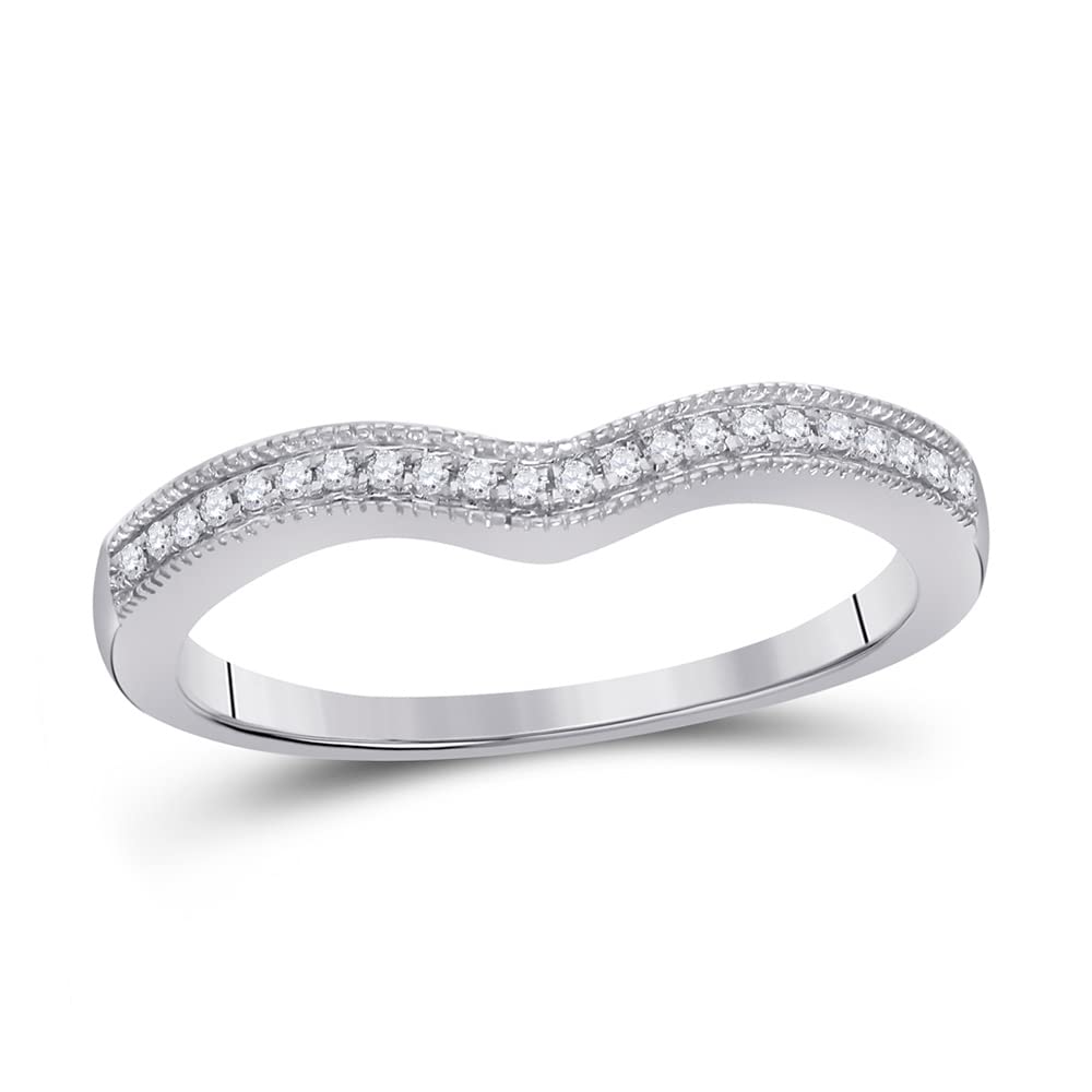 14K White Gold Women's Round Diamond Enhancer Wedding Band - 1/12 Cttw, Perfect for Bridal Jewelry, Anniversary Gifts & Special Occasions