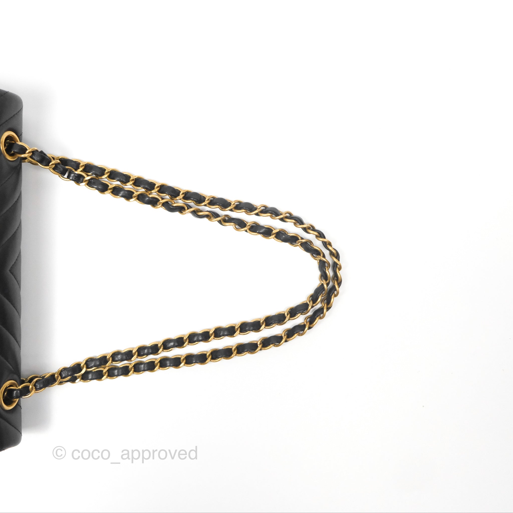 Chanel Classic M/L Medium Flap Chevron Black Lambskin Gold Hardware Bag - Luxury Designer Handbag for Women, Perfect for Evening Events & Special Occasions