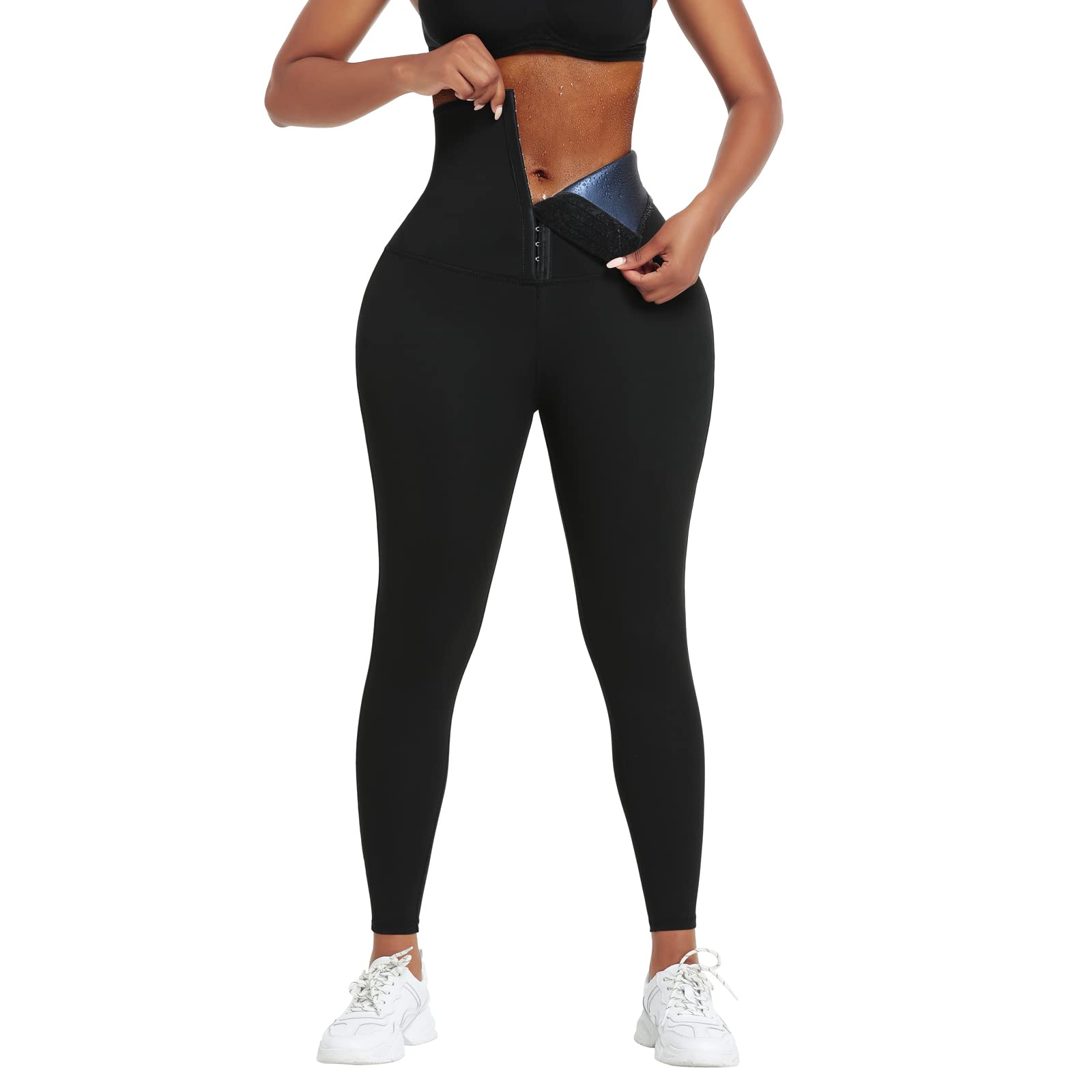Huiming Women's Sauna Shaper Pants - High Waist Sweat Compression Thermo Leggings for Weight Loss & Workout - Hot Neoprene Material for Gym, Yoga & Home Fitness