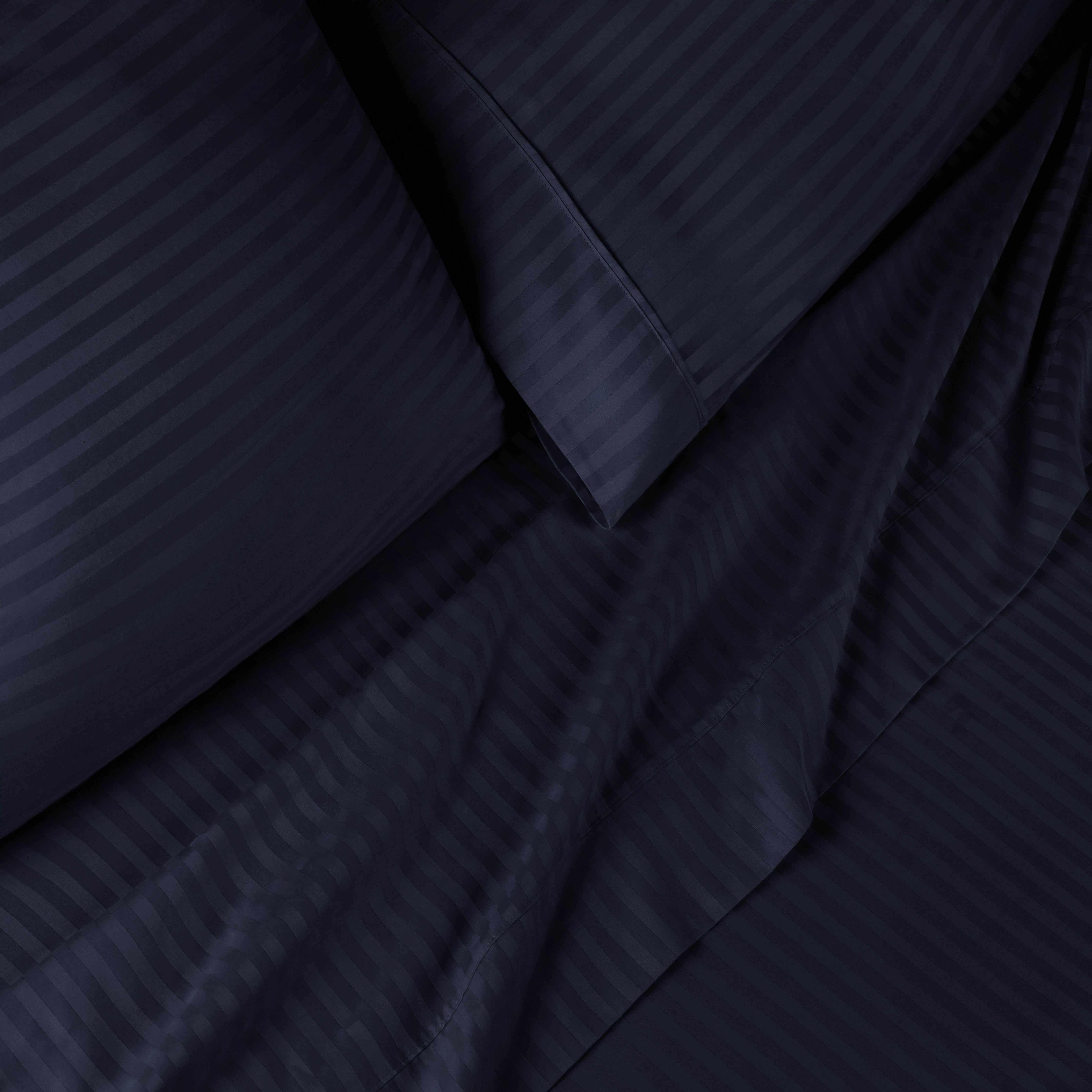 Premium 400 Thread Count Egyptian Cotton Sheet Set - Deep Pocket, Striped Design for Ultimate Comfort - Perfect for Master Bedrooms & Guest Rooms
