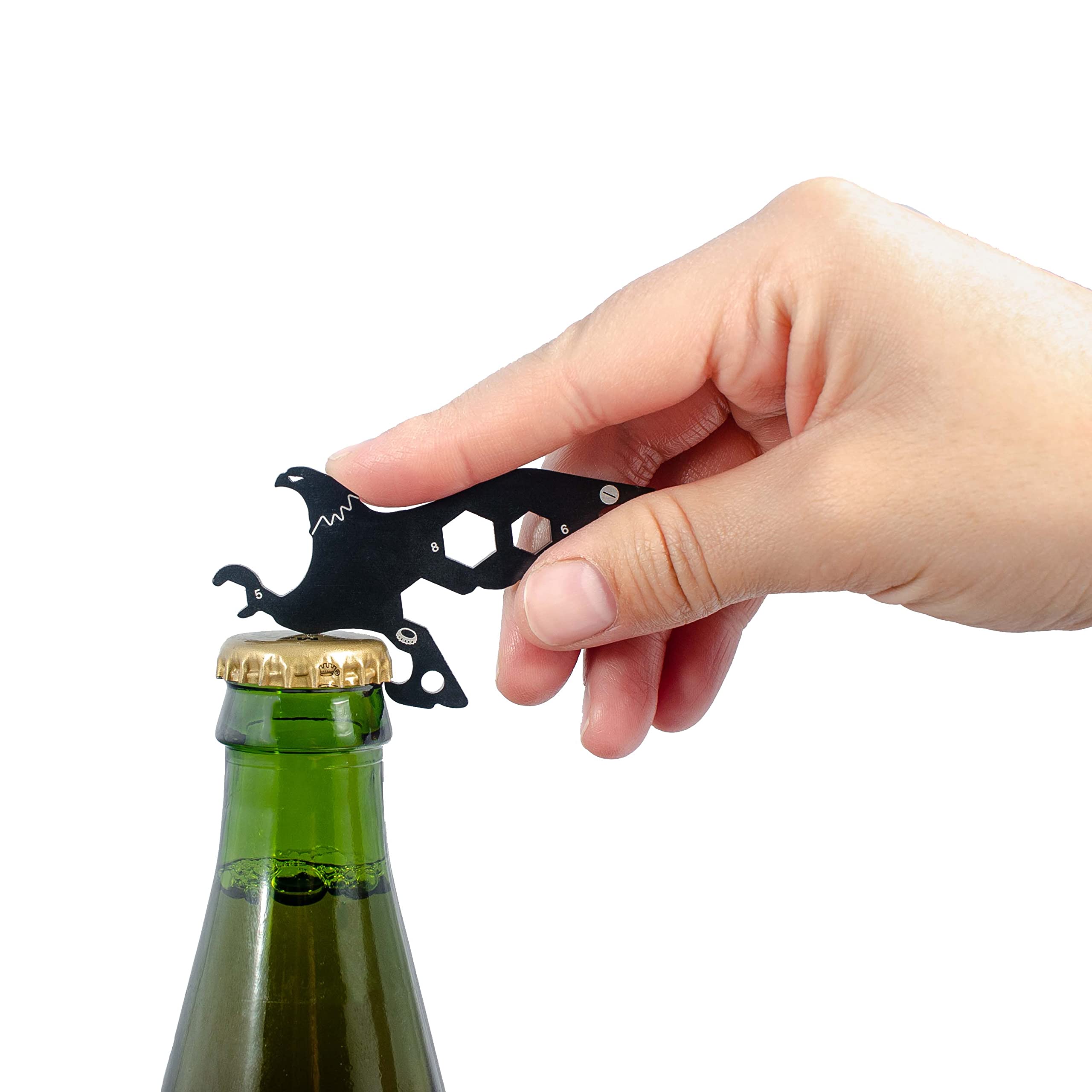 PMR-EXPORTS | 2-Pack Eagle & Key Multitool Keychain Set - Compact 5-in-1 Survival Tool for Men, Women, Teens - Charcoal Gray (5x5x0.25 in) - Perfect for EDC, Outdoor Adventures, Emergency Preparedness & Self Defense