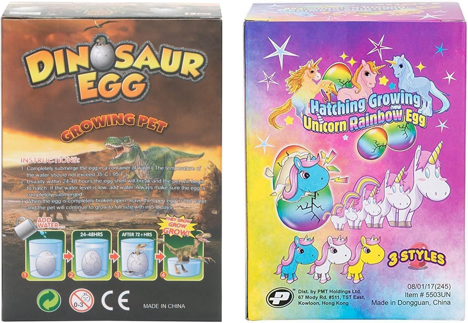 Growing Dinosaur & Unicorn Hatching Egg Toy Set - 4 Piece STEM Educational Kids Toy for Science Experiments & Imaginative Play | Fun Birthday Gift for Boys & Girls Ages 5-12