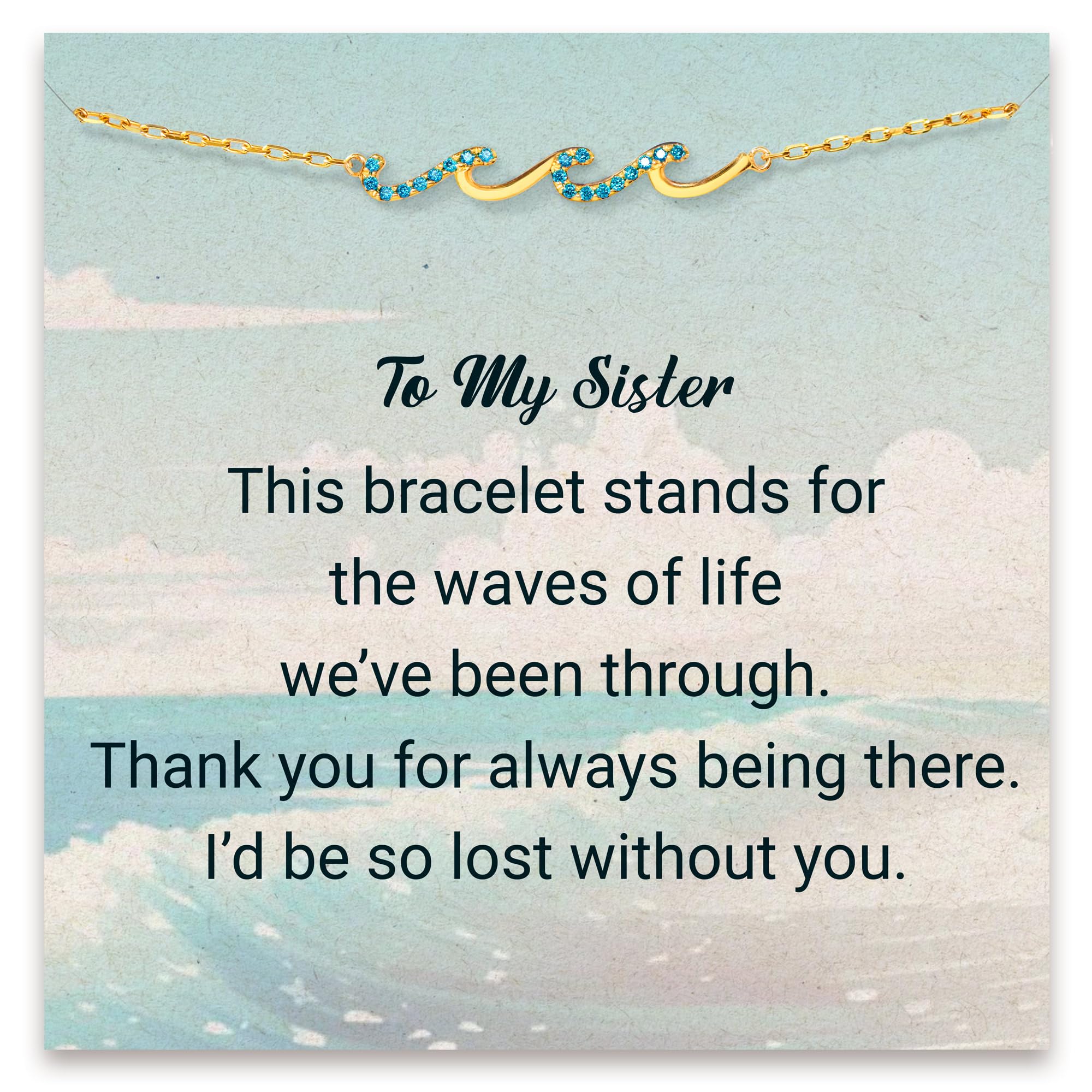 STORYJEWELLERY Wave Bracelet - Thoughtful Birthday Gift for Sister, Mom & Friend | Mothers Day Present for Granddaughter | Elegant Jewelry for Everyday Wear & Special Occasions