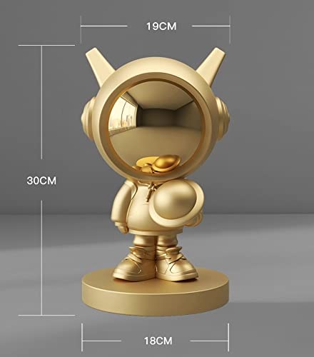 White Resin Astronaut Statue - Modern Home & Office Decor, Desktop Sculpture for Living Room, Bookshelf, or Gift - Handcrafted Figurine for Space Lovers & Interior Design