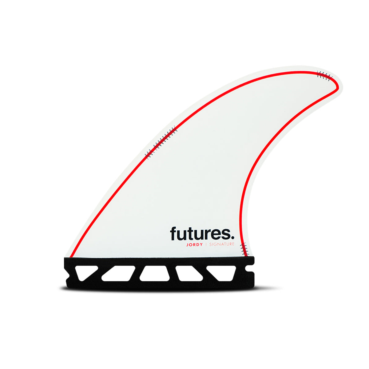 Jordy Signature Techflex Futures THRUSTER Surfboard Fin - Medium Size White/Red - High Performance for Waves & Surfing