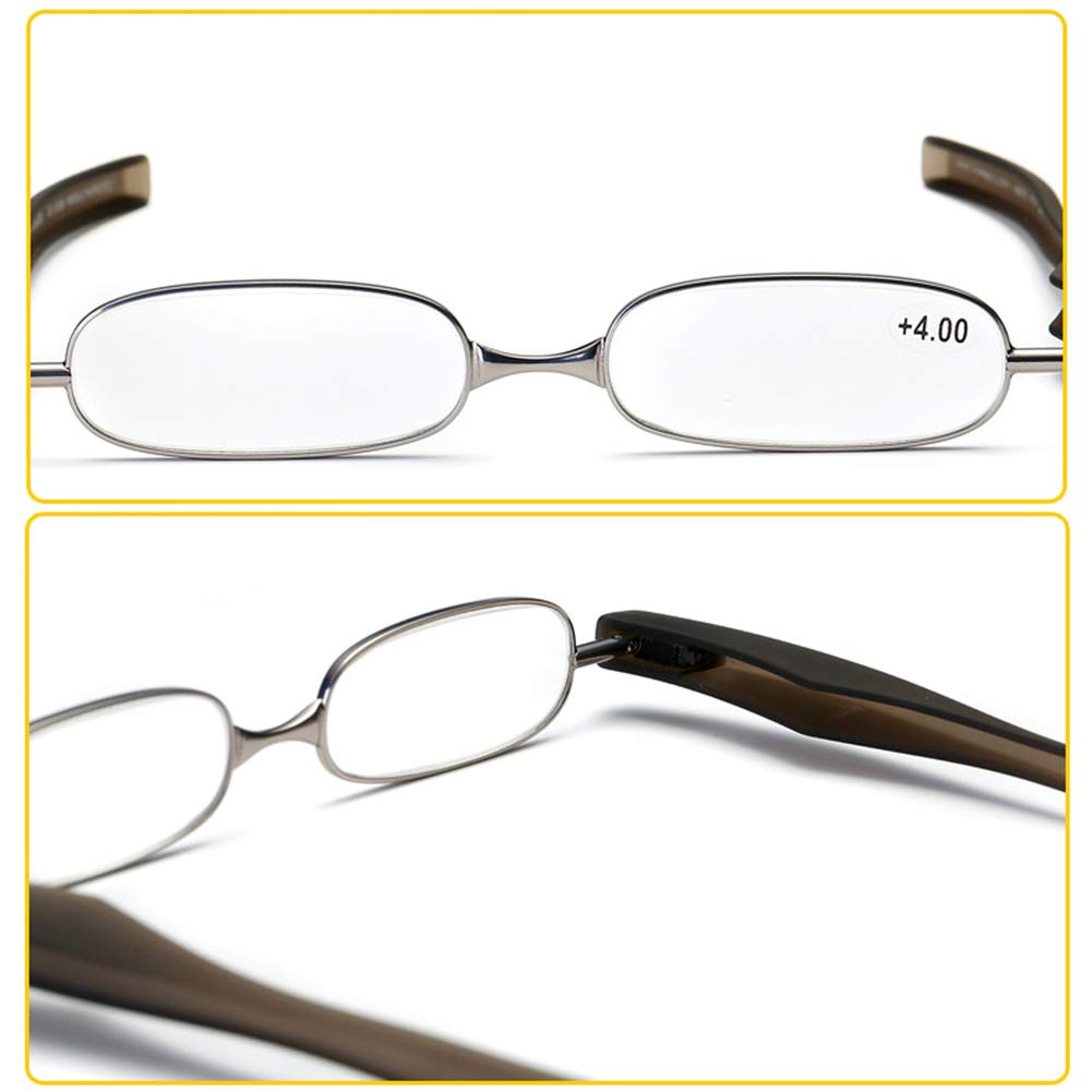 360° Rotating Folding Reading Glasses for Men & Women - Slim Metal Frame, Portable & Compact | Perfect for Travel, Reading, and Outdoor Activities