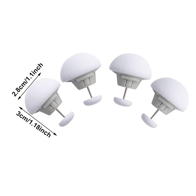 16-Piece Duvet Clip Set - Non-Slip Quilt Fasteners with Buttons | White Mushroom-Shaped Duvet Pins for Securing Comforter to Duvet Cover | Perfect for Bedroom, Guest Room & Hotel Use