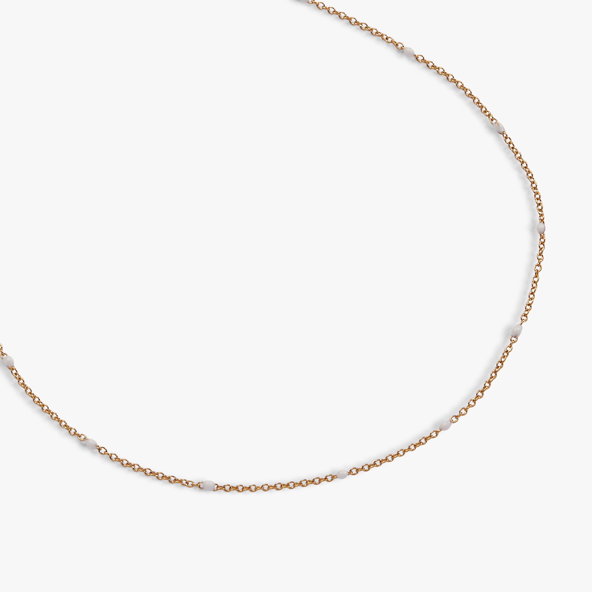 Elegant Enamel White Dot Chain Necklace for Women - Minimalist Dainty Layering Jewelry - Perfect for Everyday Wear, Date Nights & Gifting