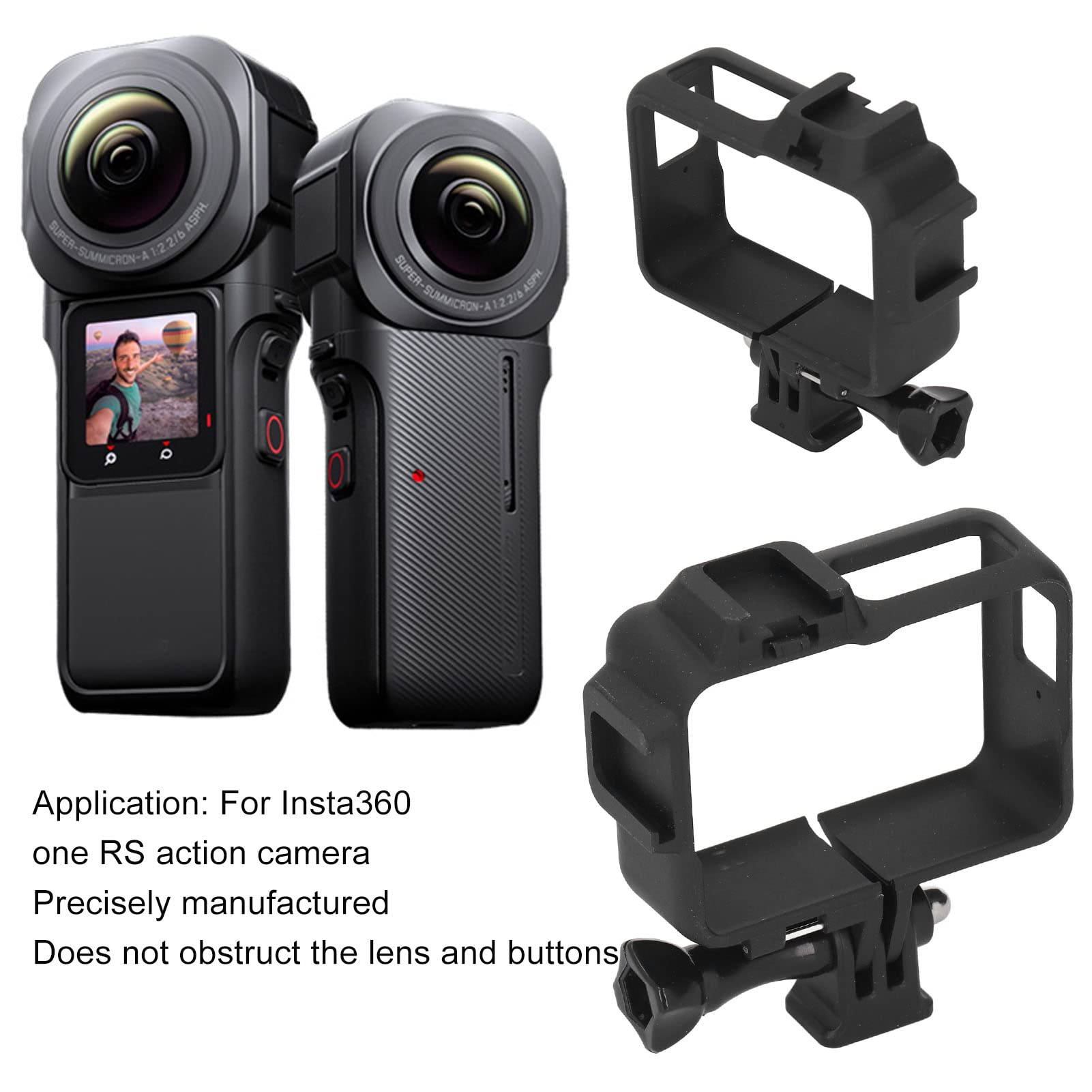 Shockproof Black Camera IV Housing for One RS Action Camera - Durable Shell Cover & Mount Case for Outdoor Adventures, Sports & Travel