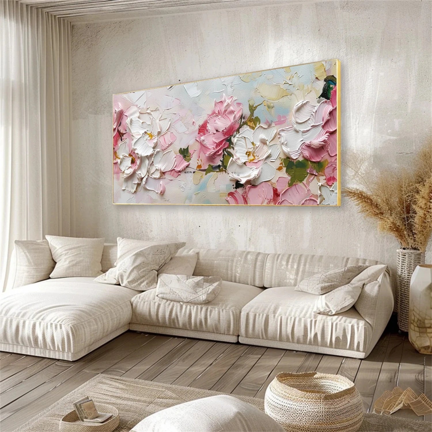 Flower and Tree Painting #FT103 - Handmade Canvas Wall Art for Home Decor, Office, Living Room, Bedroom & Gift Ideas
