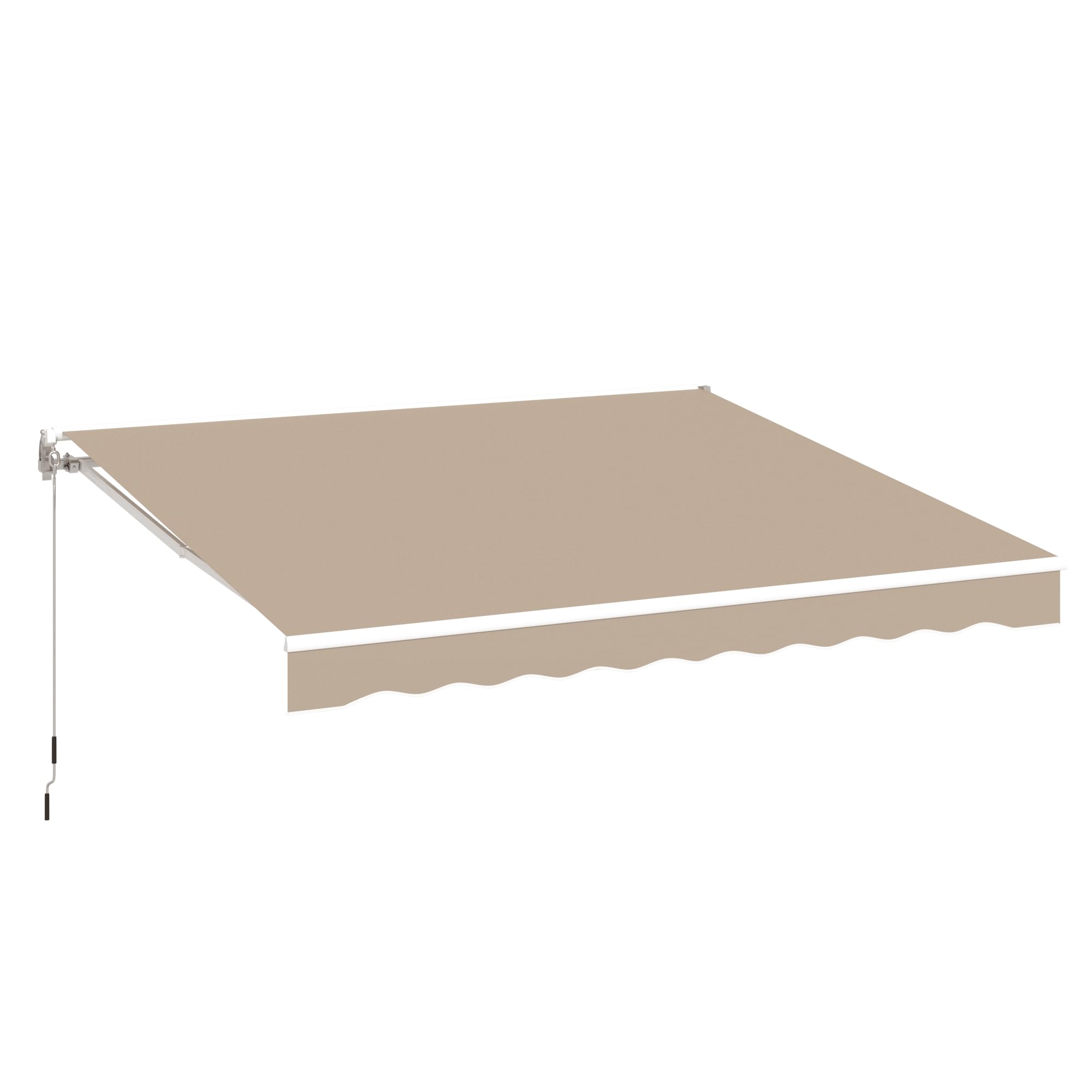 AECOJOY 10'×8' Manual Retractable Patio Awning - Beige Sun Shade Canopy with Crank Handle for Deck, Garden & Outdoor Living Spaces | UV Protection & Weather Resistant