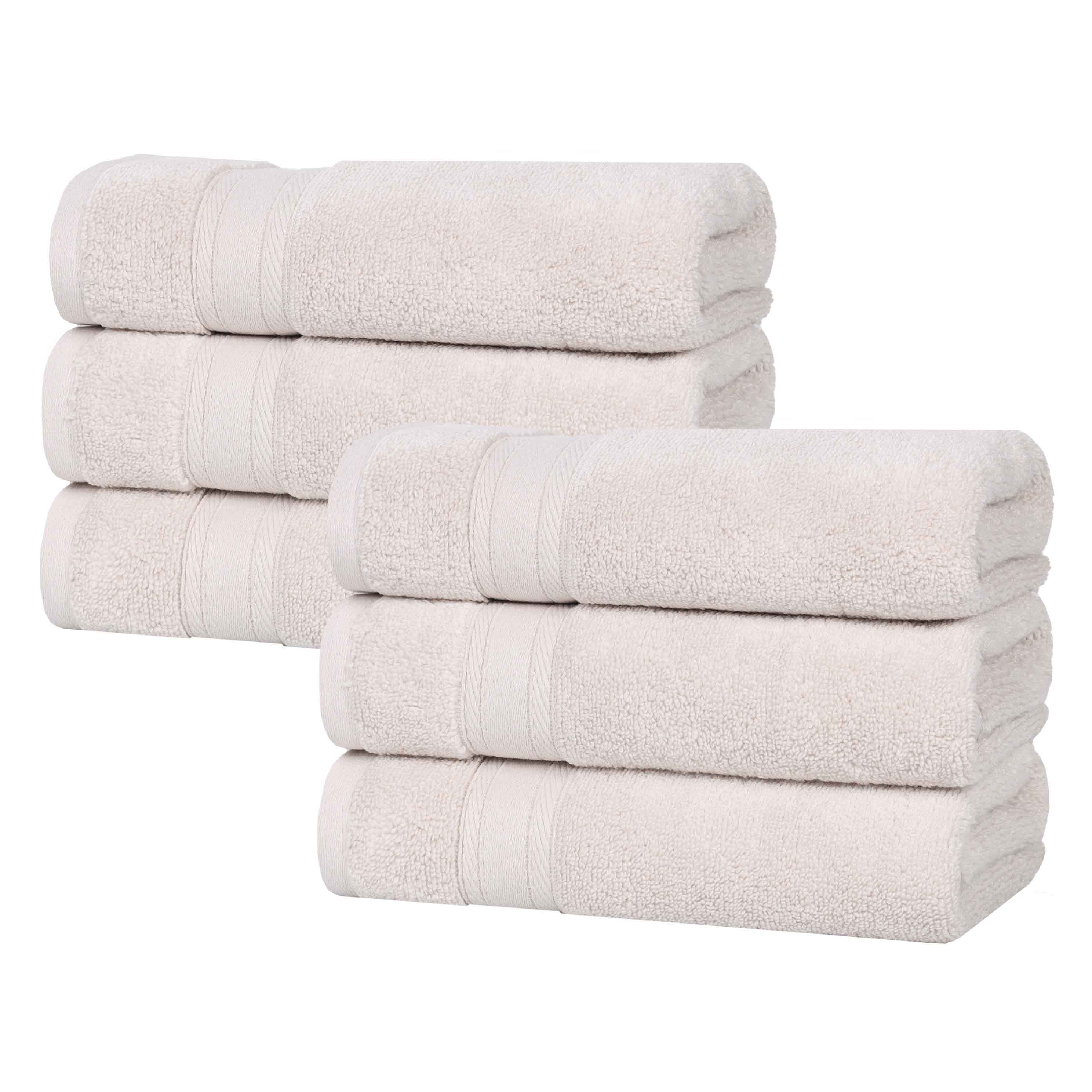 Premium Belmont Zero Twist Cotton Medium Weight Hand Towels - Soft & Absorbent Set of 6 for Bathroom, Kitchen & Guest Use - Ideal for Home, Spa & Hotel