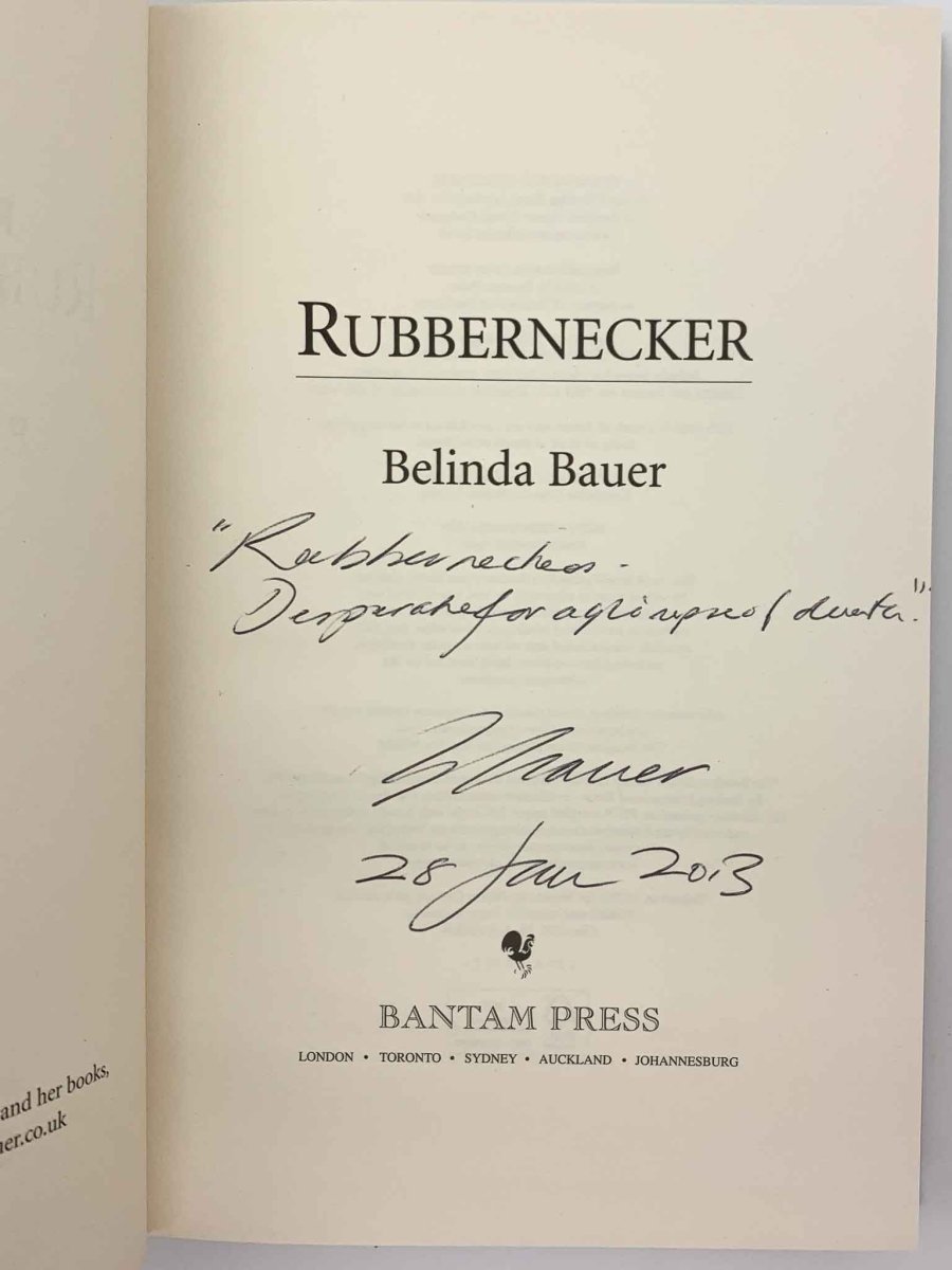 Bauer, Belinda - Rubbernecker (Signed Edition) - Collectible Signed Book for Mystery & Thriller Fans - Perfect for Book Lovers & Collectors