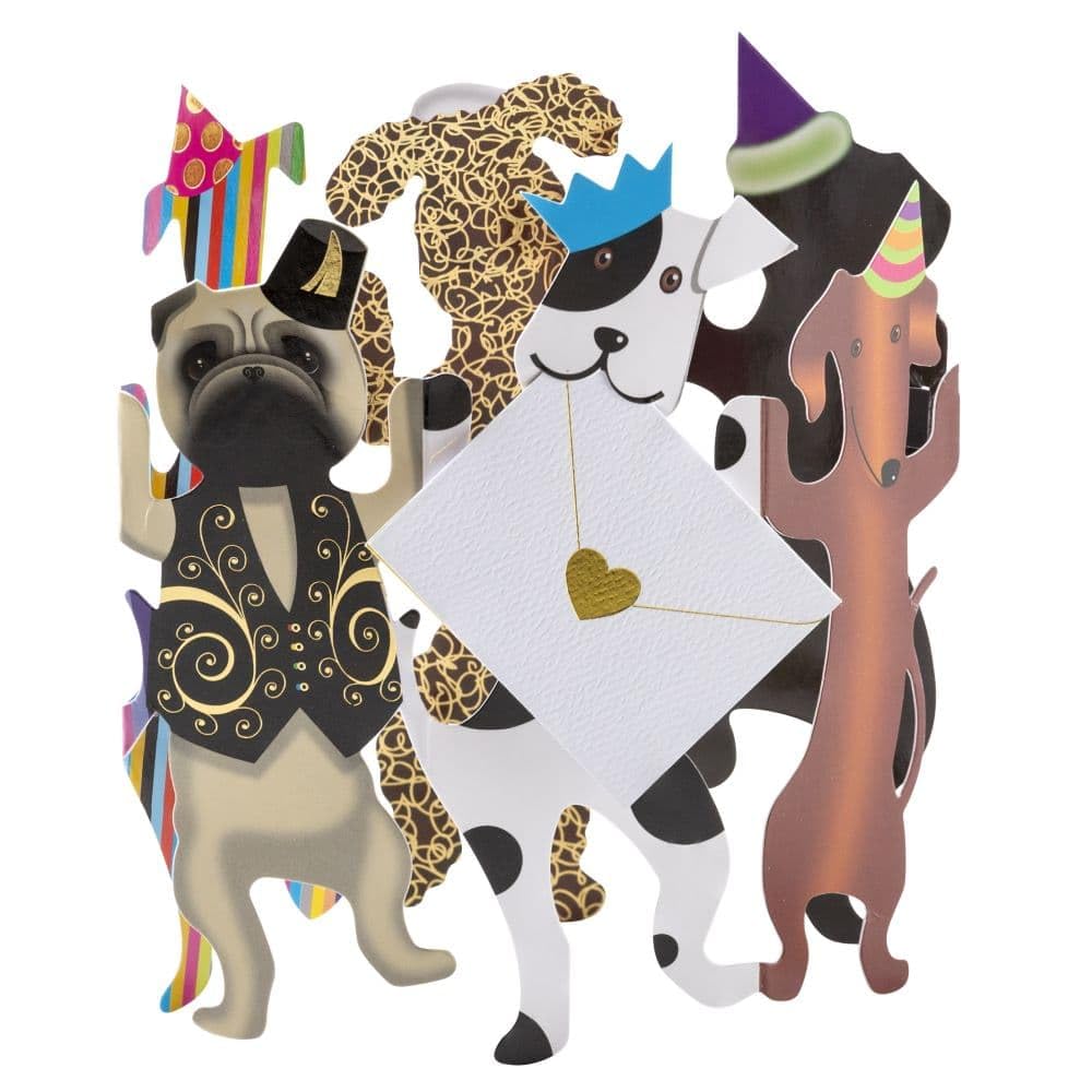 Funny Dog Birthday Card with Party Hats - Perfect for Pet Lovers